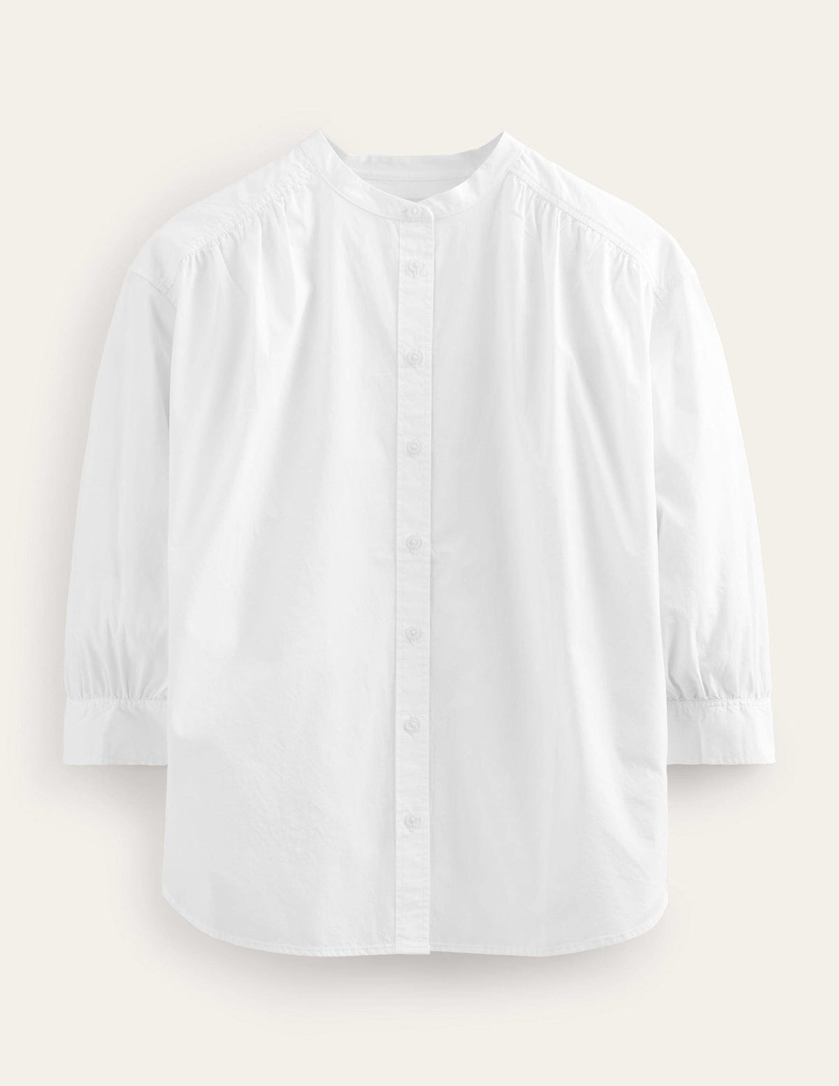 Relaxed Poplin Shirt-White-6