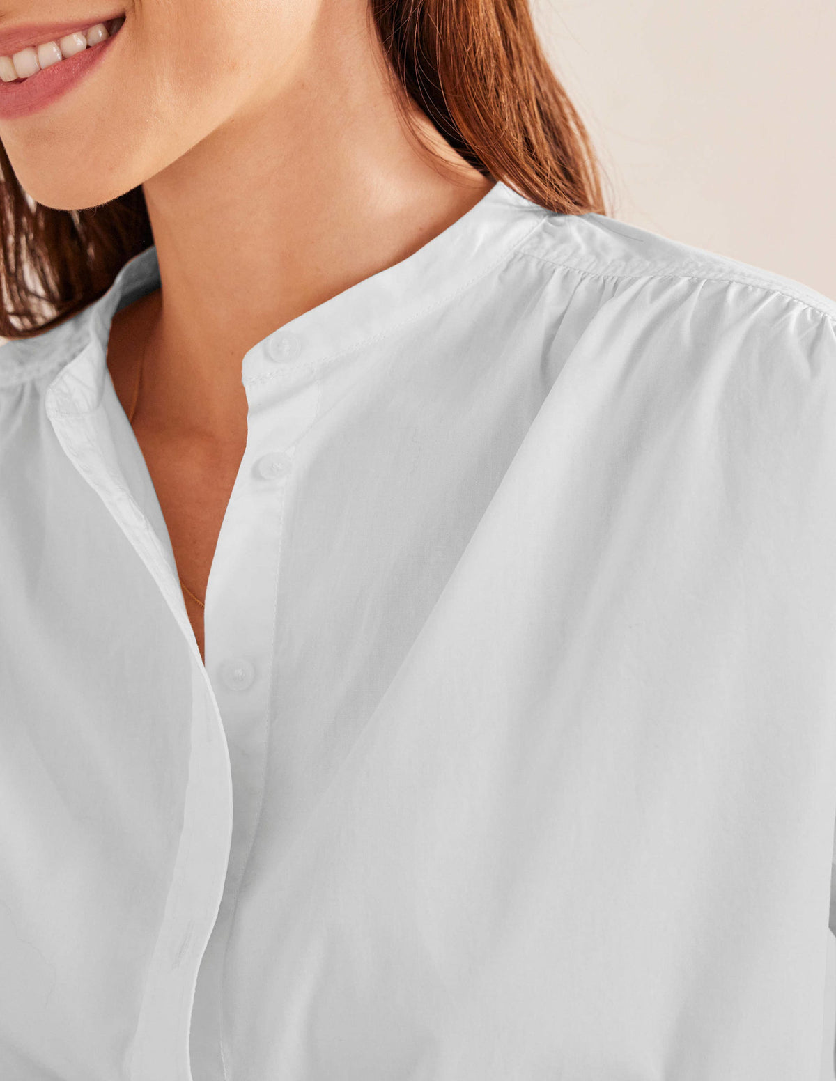 Relaxed Poplin Shirt-White - Image 2