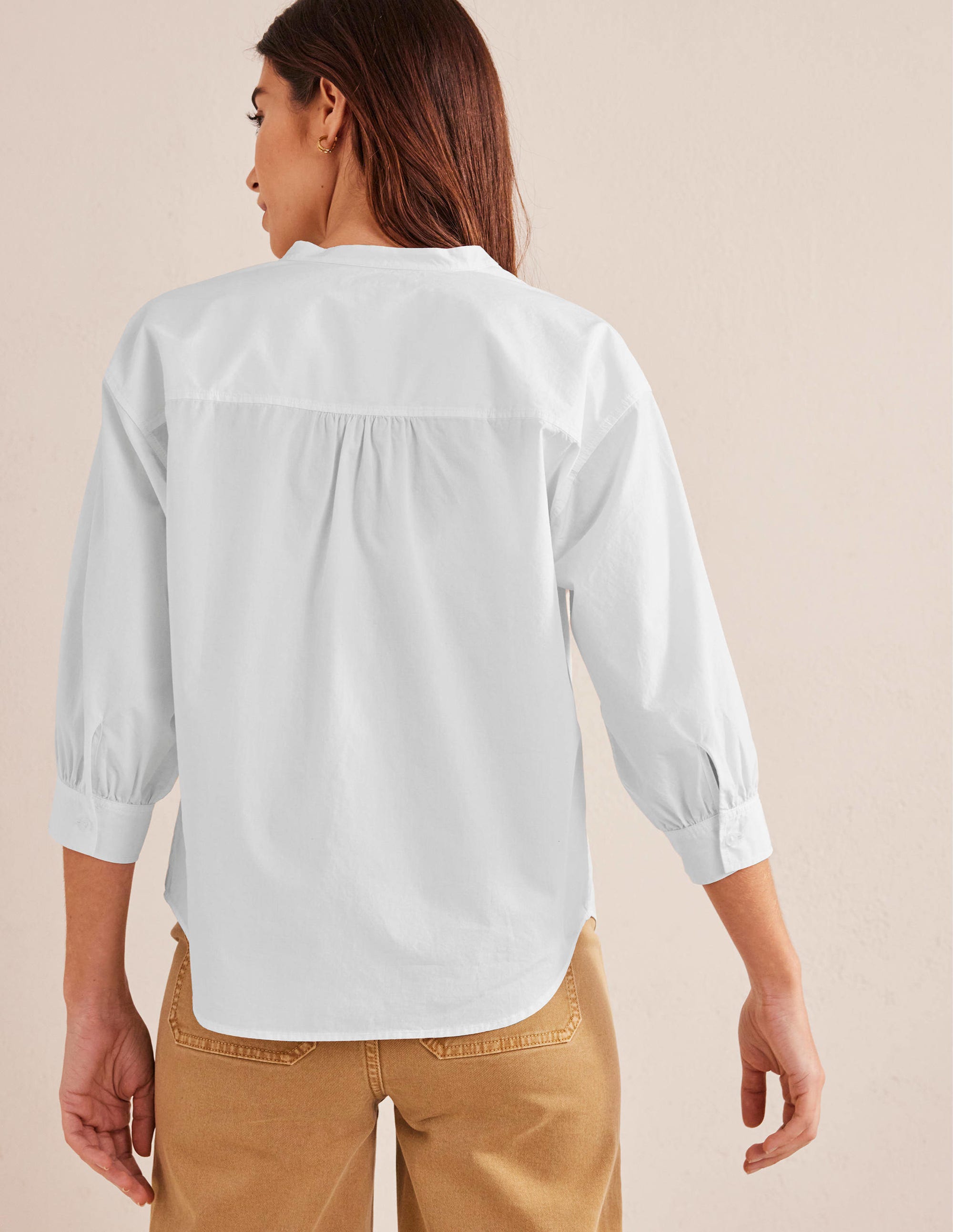 Relaxed Poplin Shirt-White - Image 3