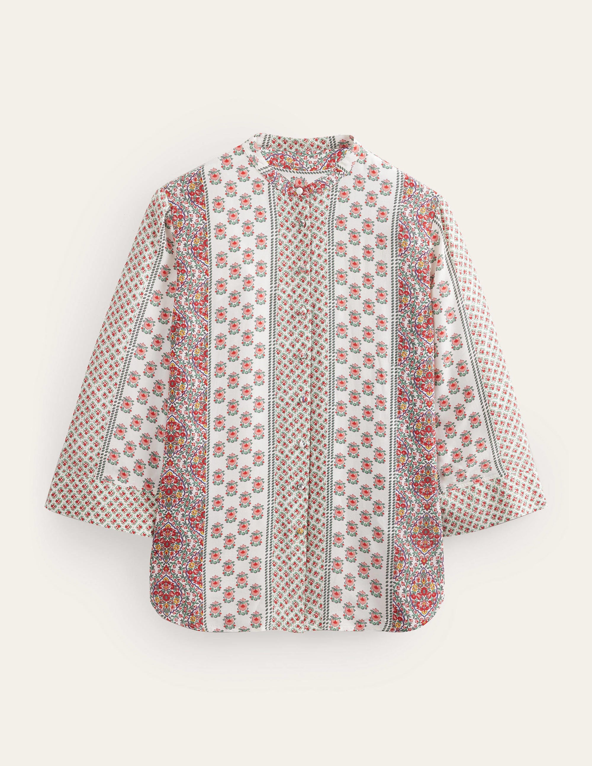 Wide Sleeve Relaxed Blouse-Rose Pink, Dainty Floret - Image 6