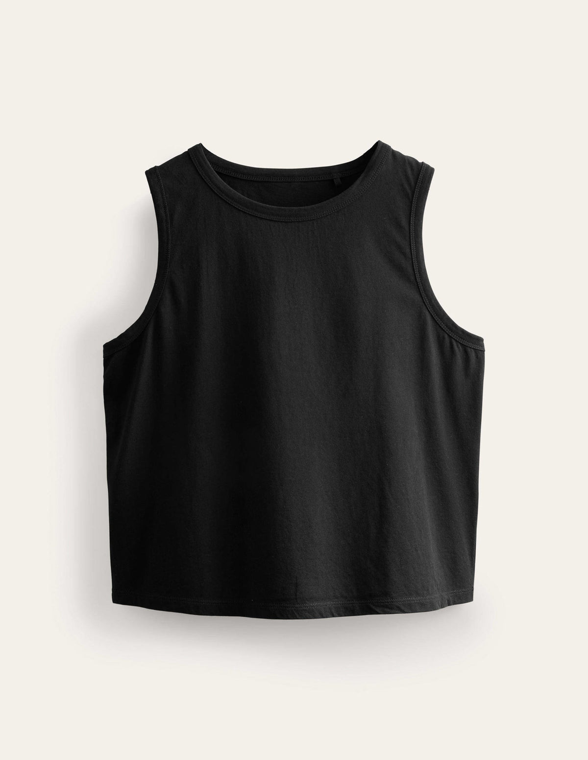 Pure Cotton Cropped Vest-Black - Image 6