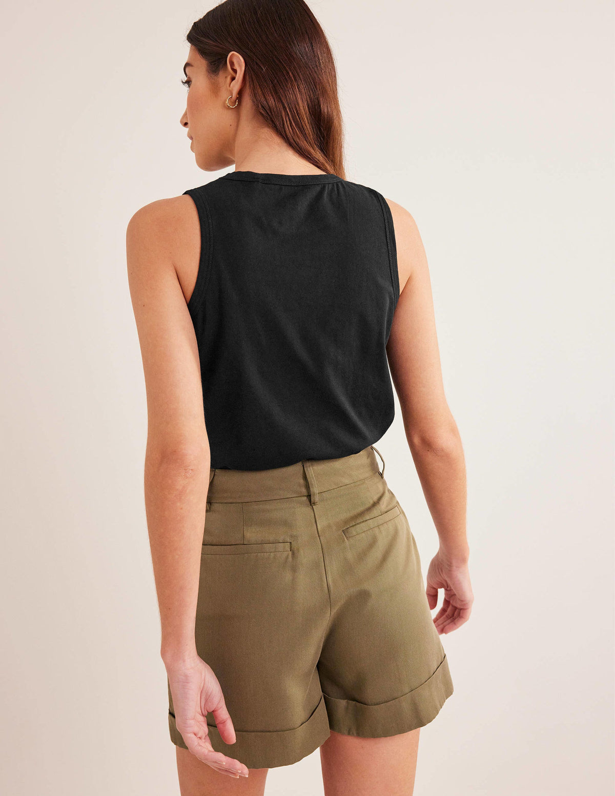 Pure Cotton Cropped Vest-Black - Image 3
