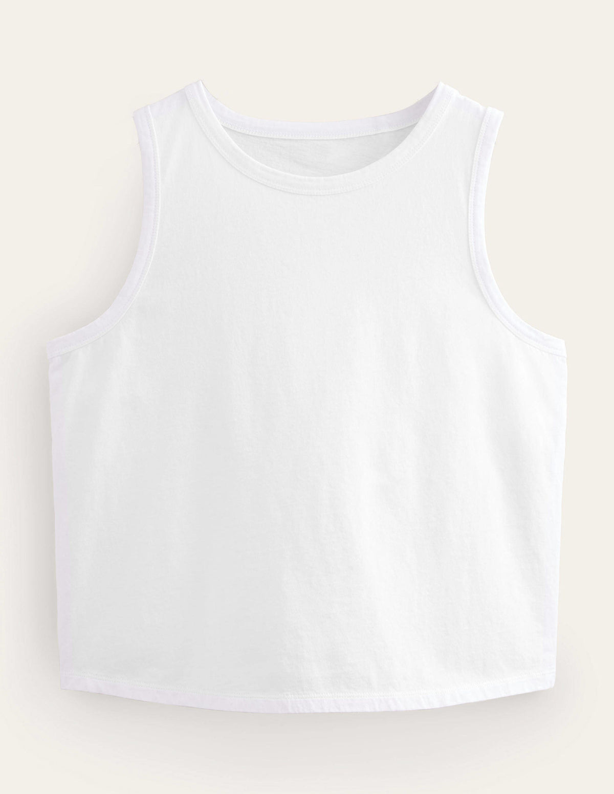 Pure Cotton Cropped Vest-White - Image 5