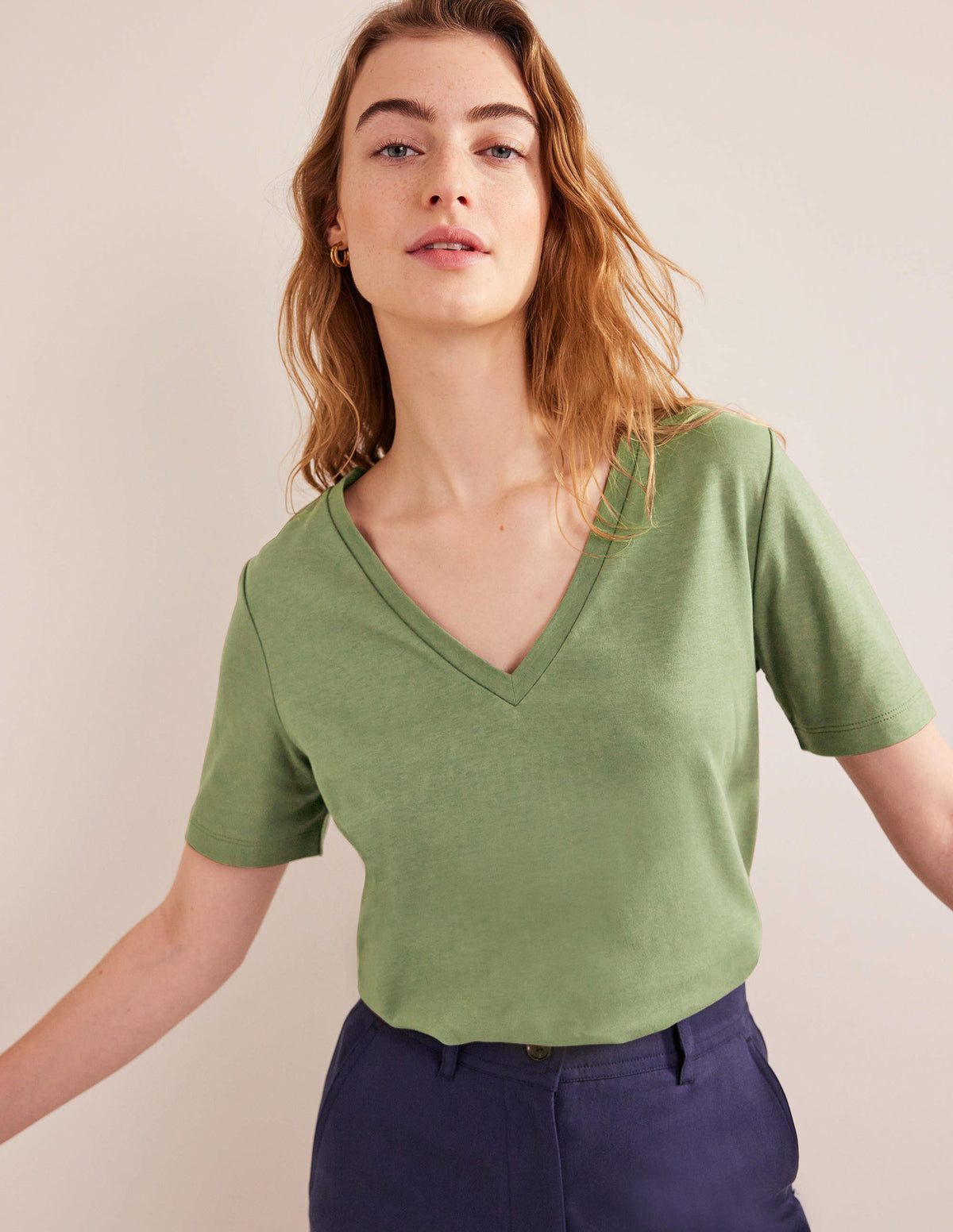 Perfect V-Neck T-Shirt-Spruce - Image 1