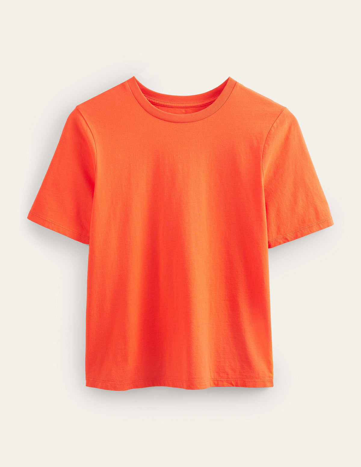 Pure Cotton Crew Neck T-shirt-Red Pop-5