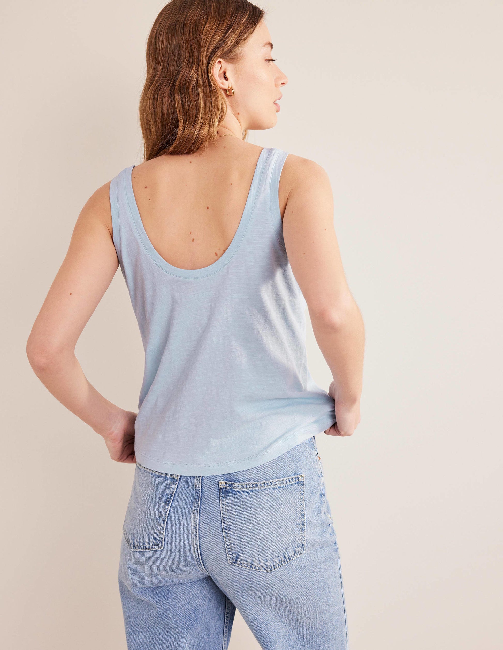 Relaxed Scoop Neck Vest-Chambray Blue-3