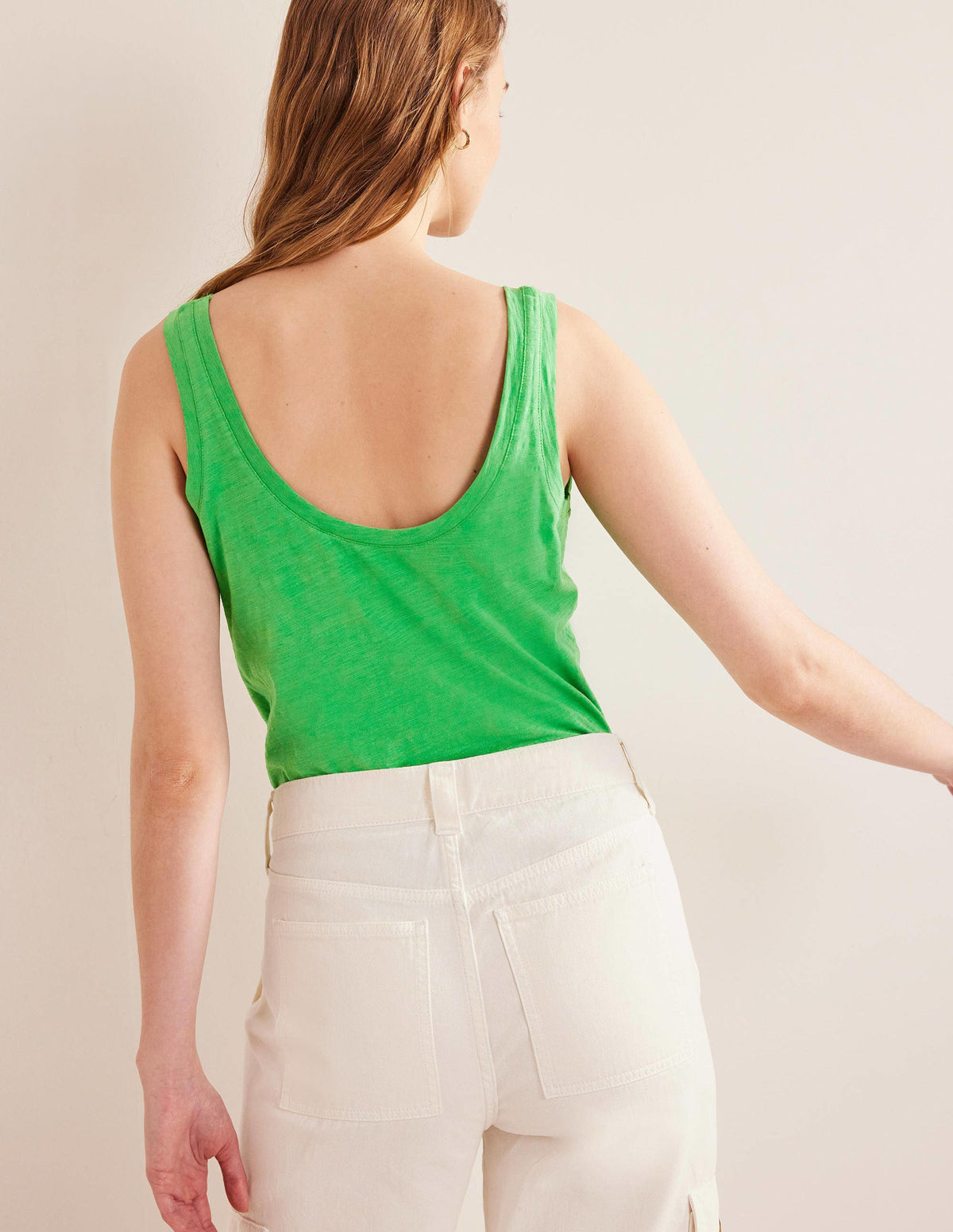 Relaxed Scoop Neck Vest-Green Bee-3