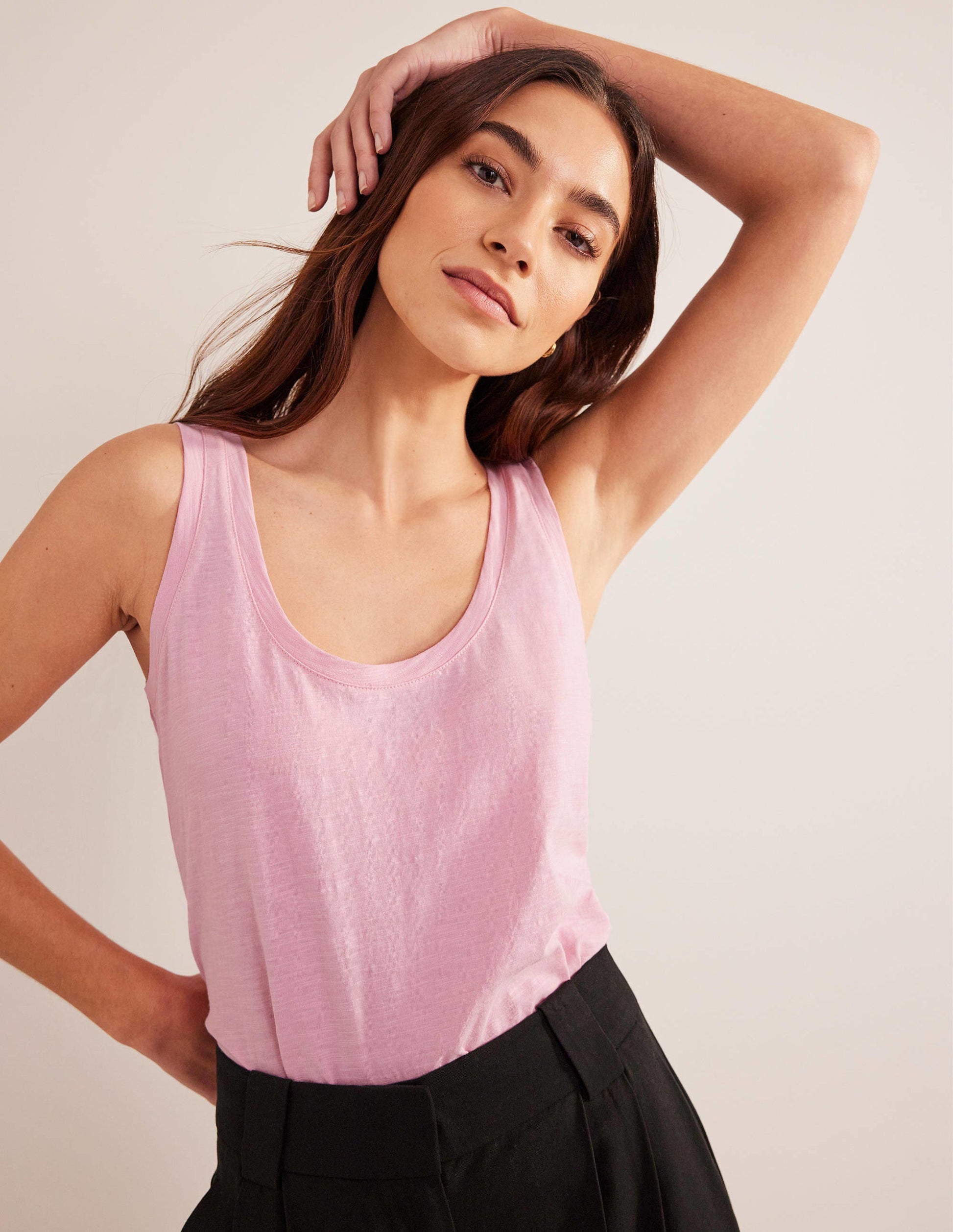 Relaxed Scoop Neck Vest-Cameo Pink-1