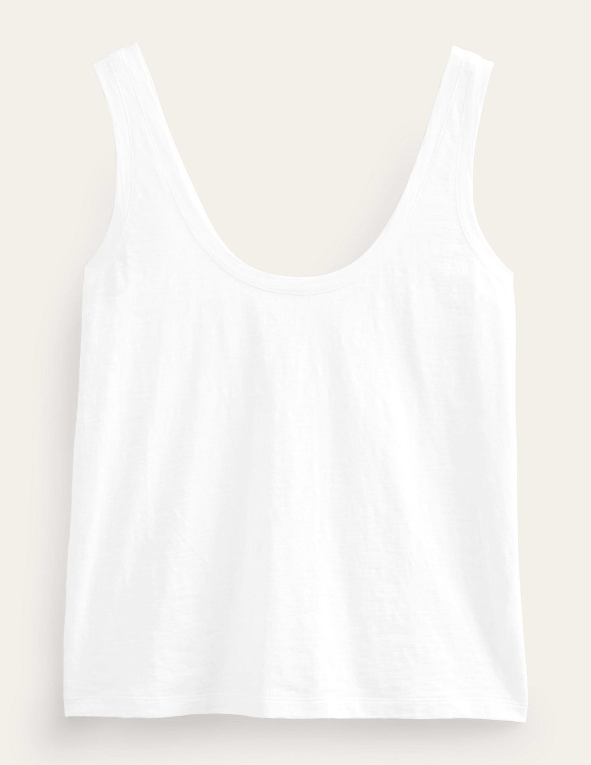 Relaxed Scoop Neck Vest-White-5