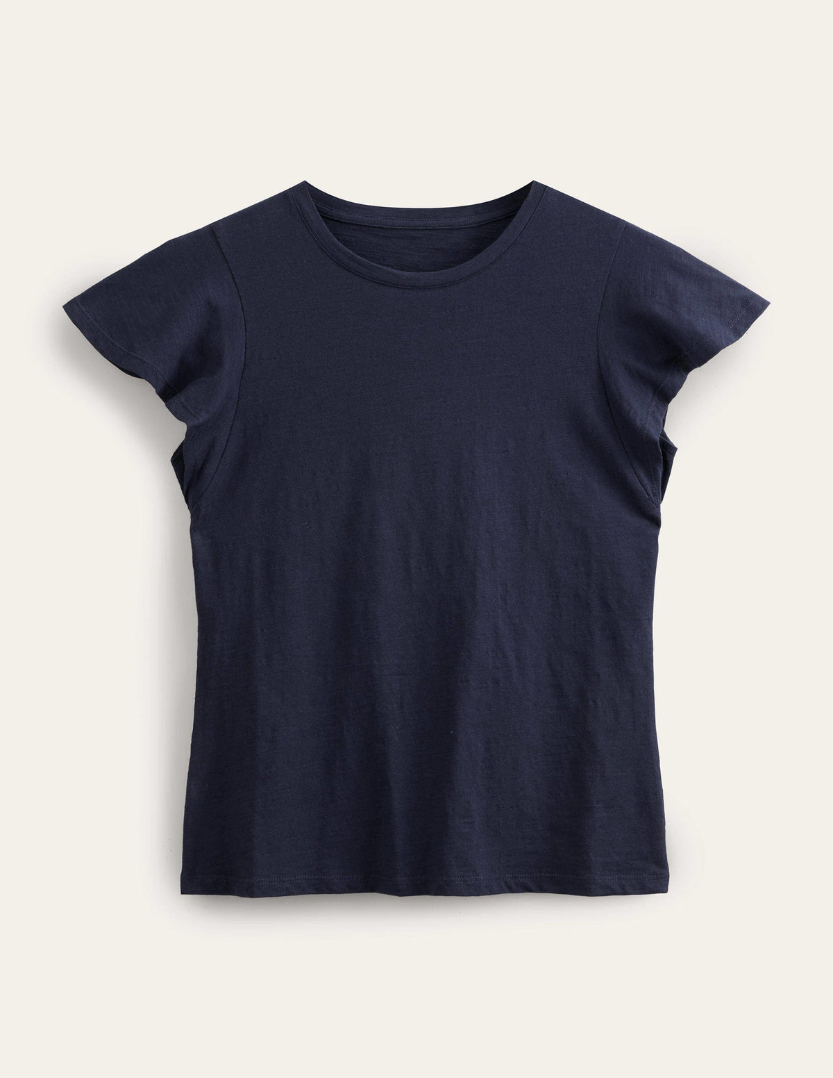 Crew Neck Flutter T-Shirt-Navy - Image 5