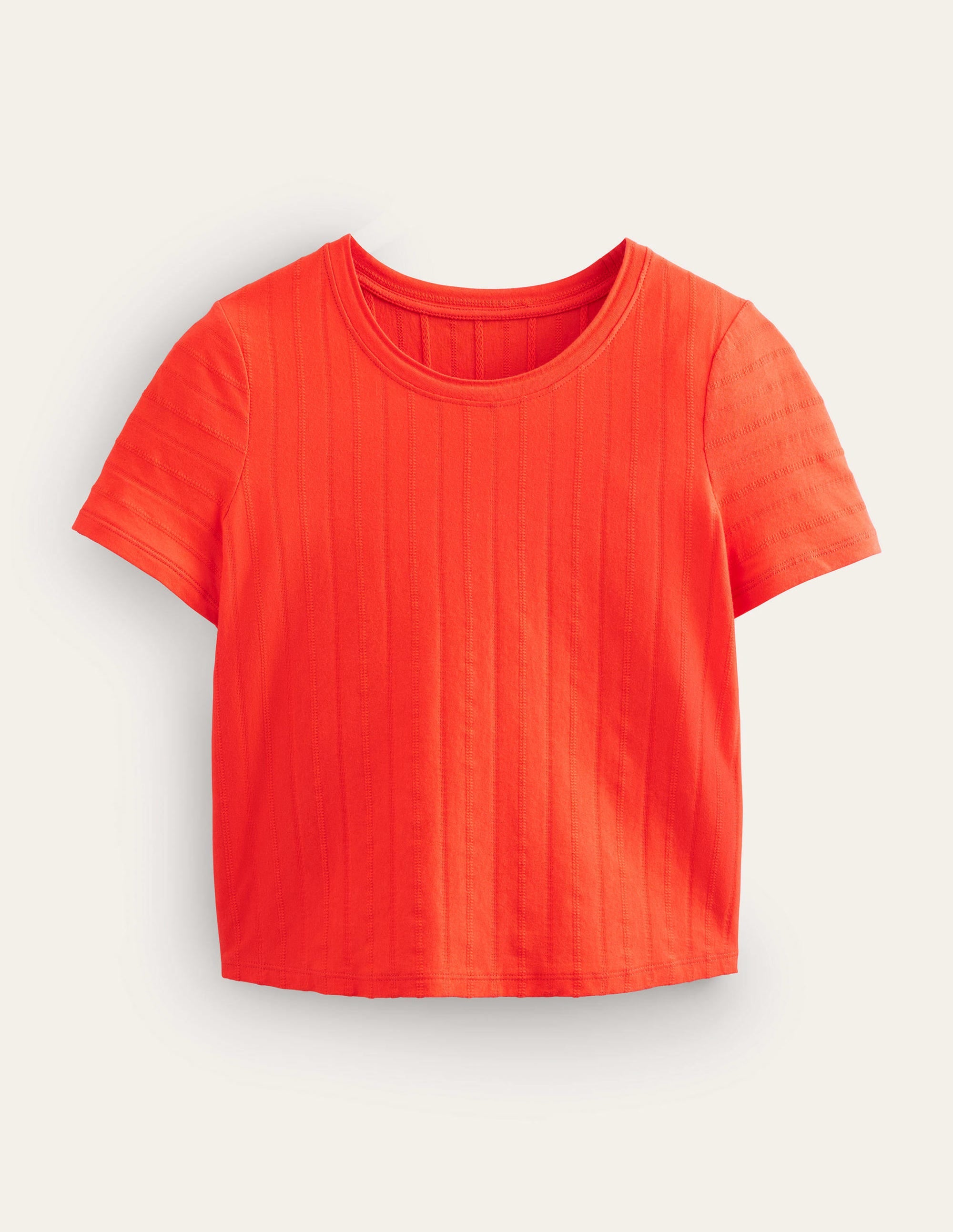 Textured Jersey T-Shirt-Vermillion Red - Image 5