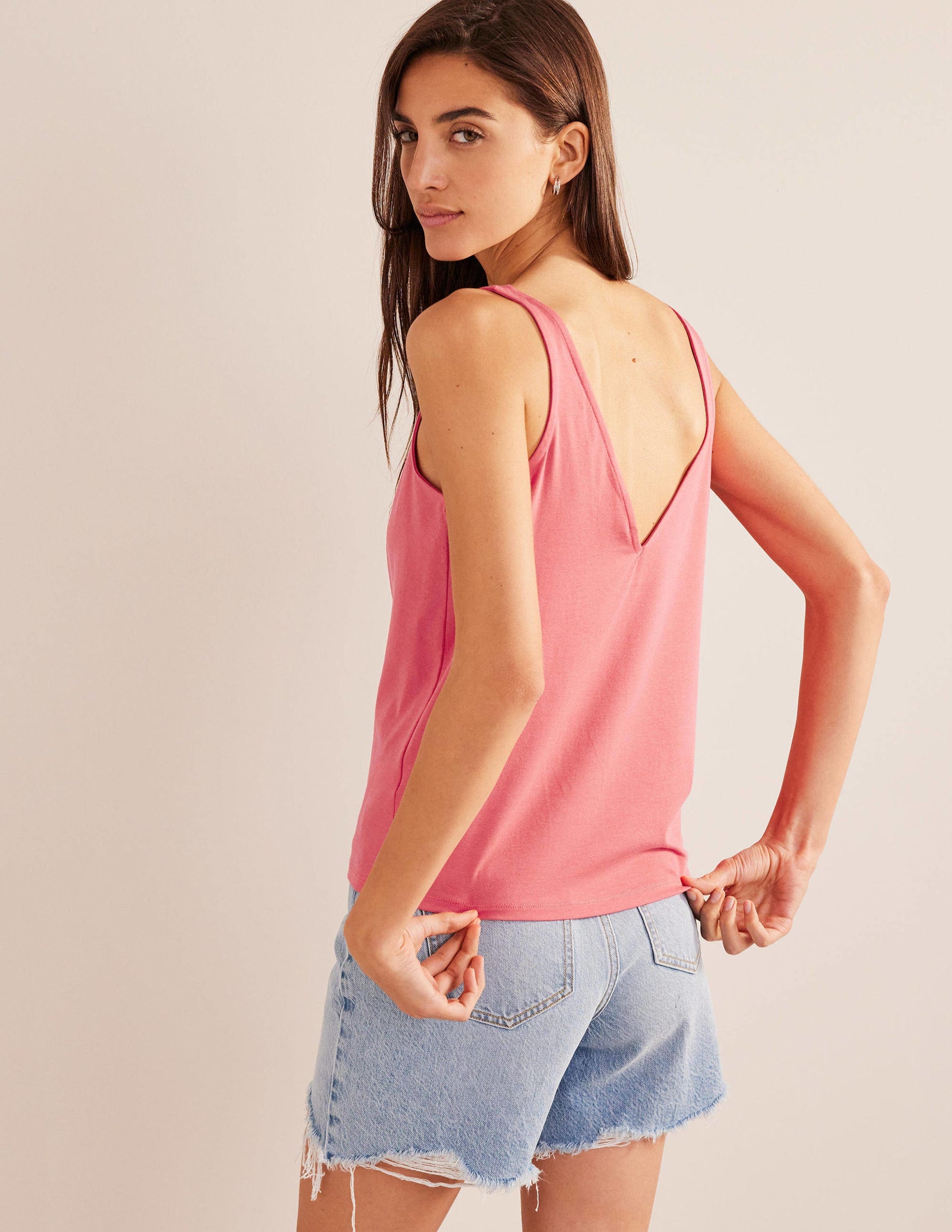 Open Back Tank Top-Festival Pink-3