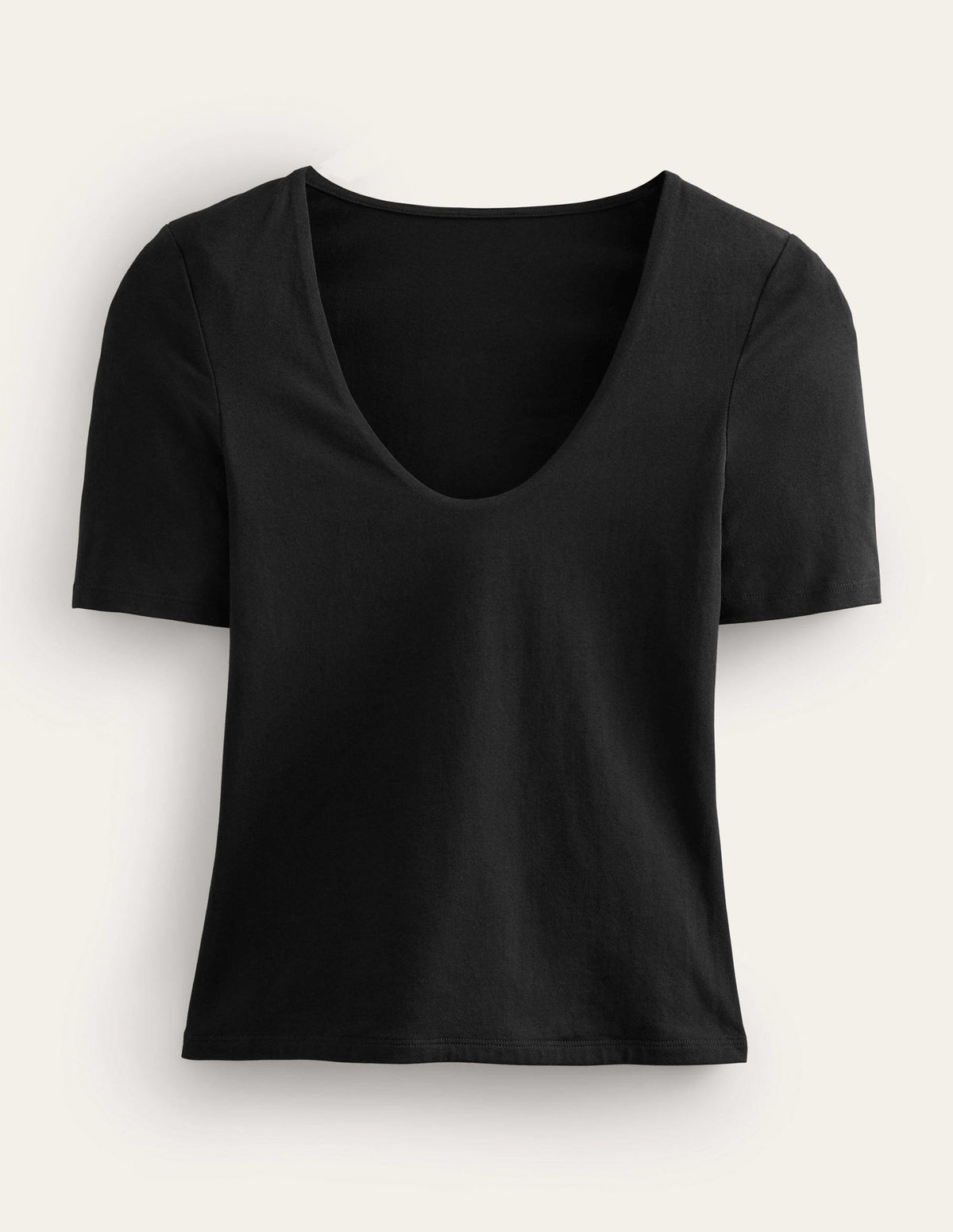 Double Layer Short Sleeve Top-Black - Image 5