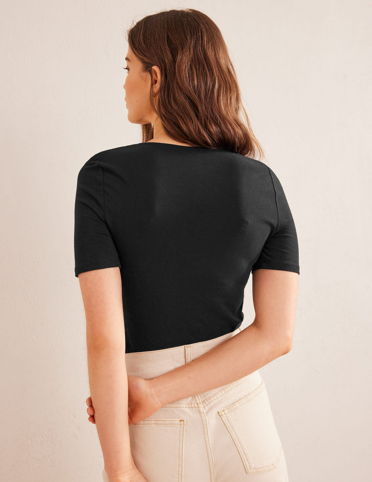Double Layer Short Sleeve Top-Black - Image 3