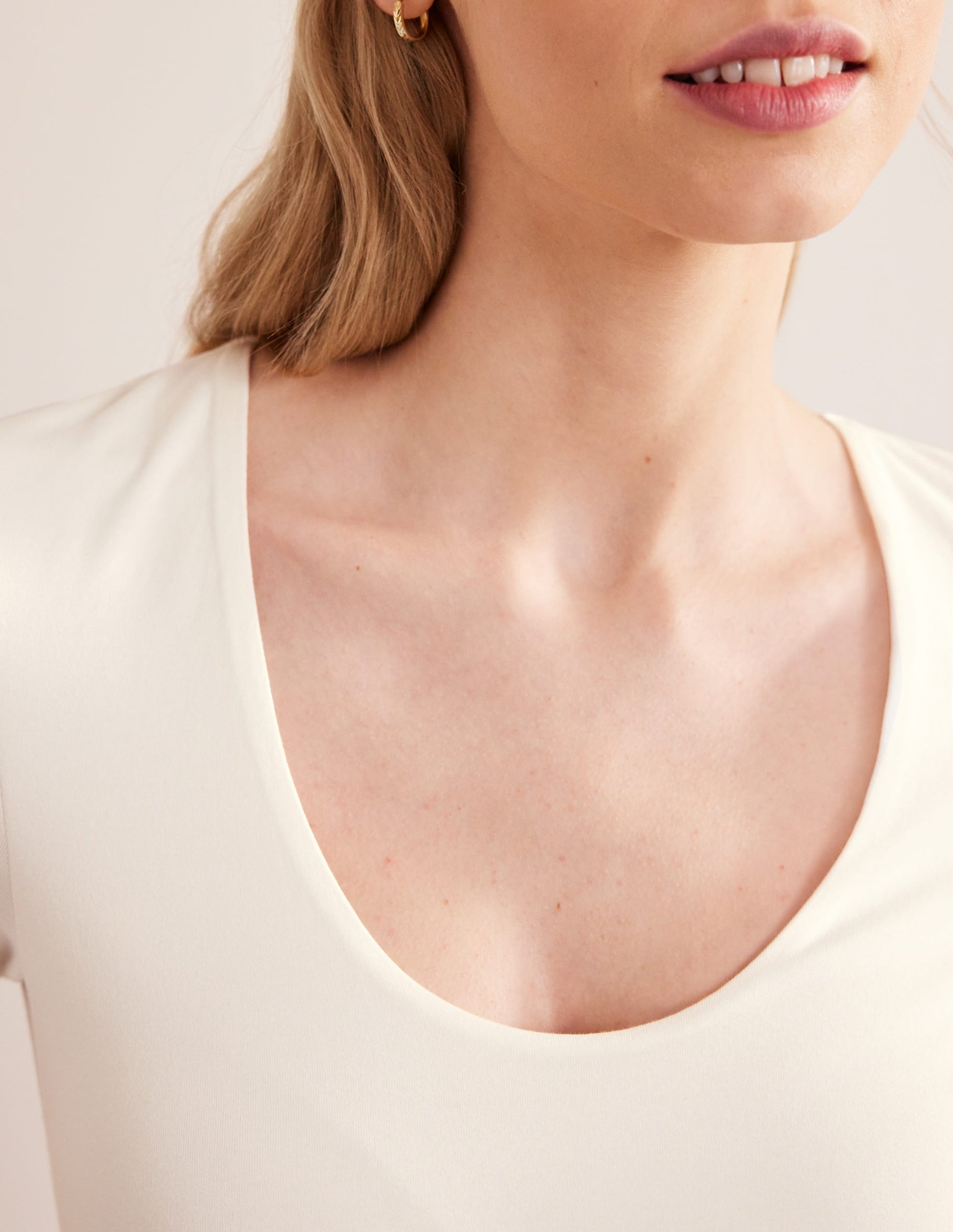 Double Layer Short Sleeve Top-Ivory-2