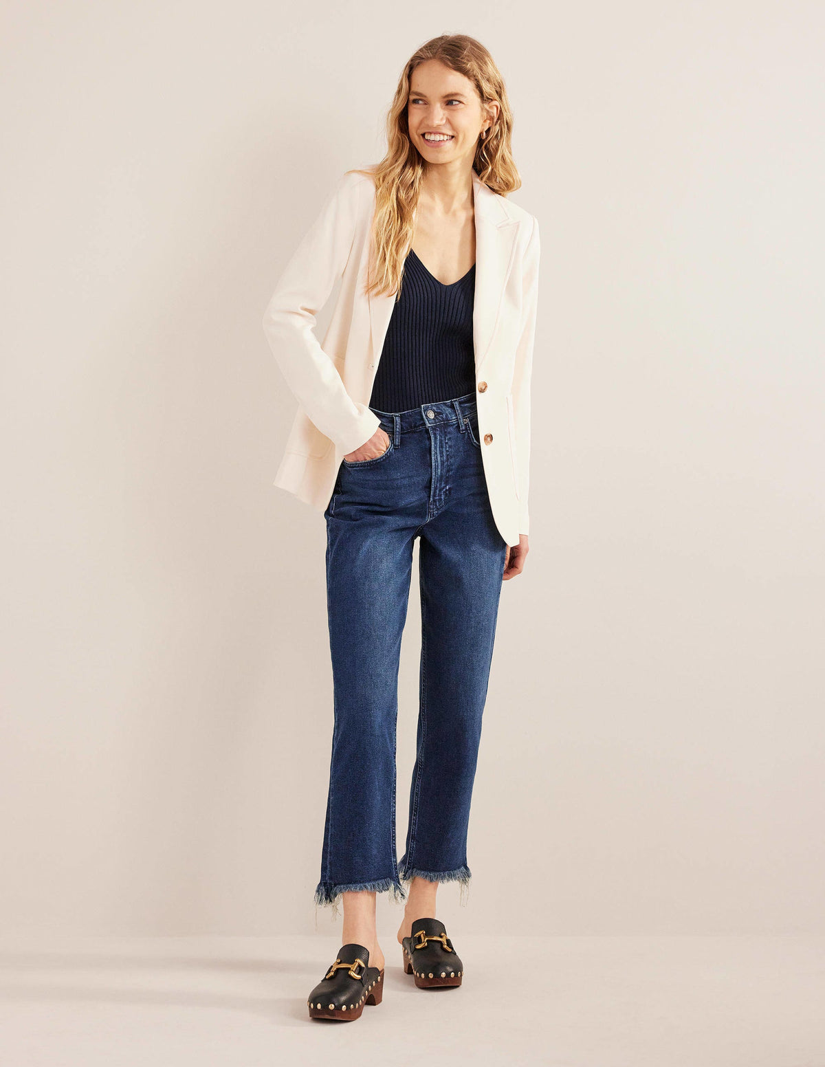Fluid Tailored Blazer-Ivory - Image 5