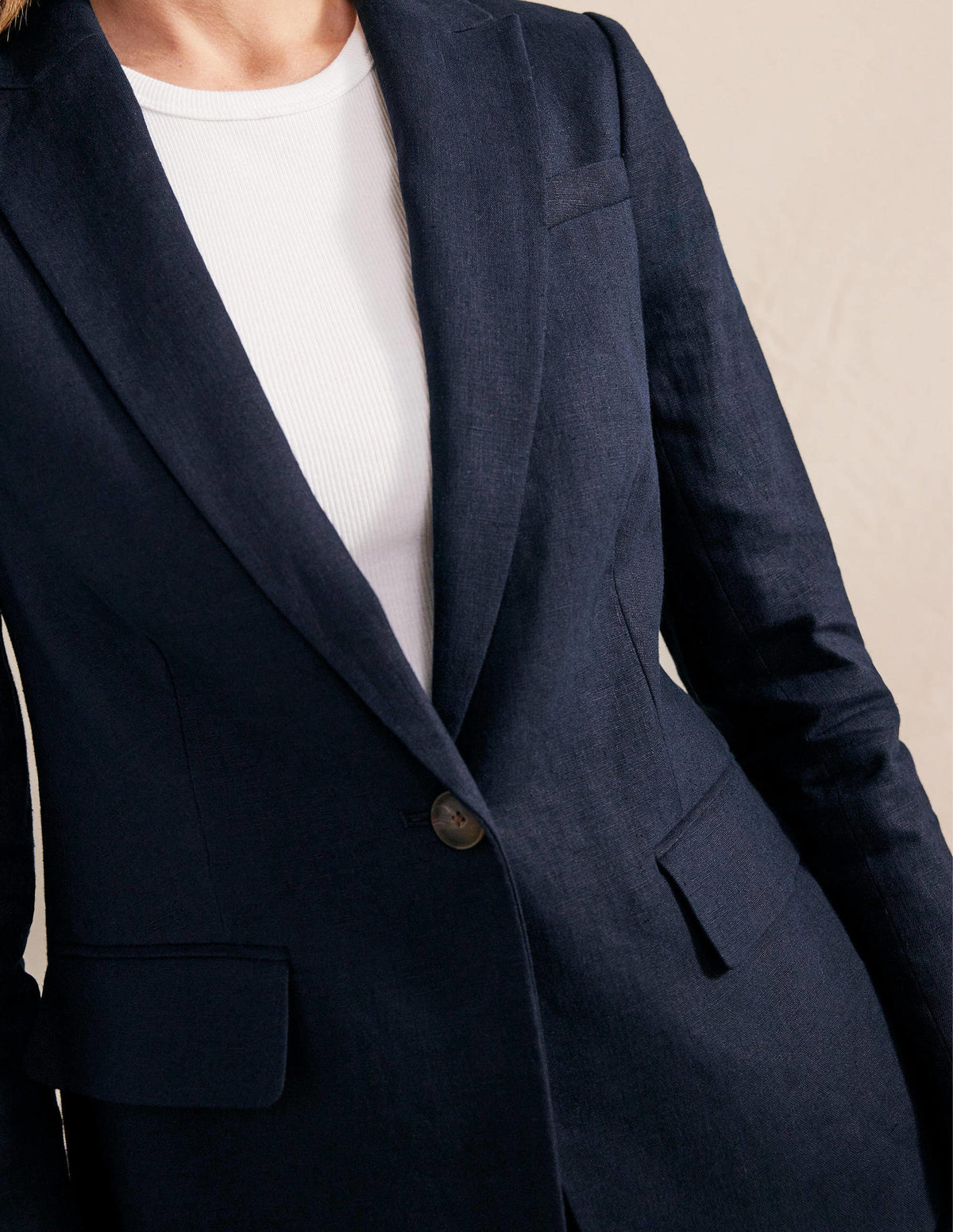 The Cambridge Linen Blazer-Navy - Image 2