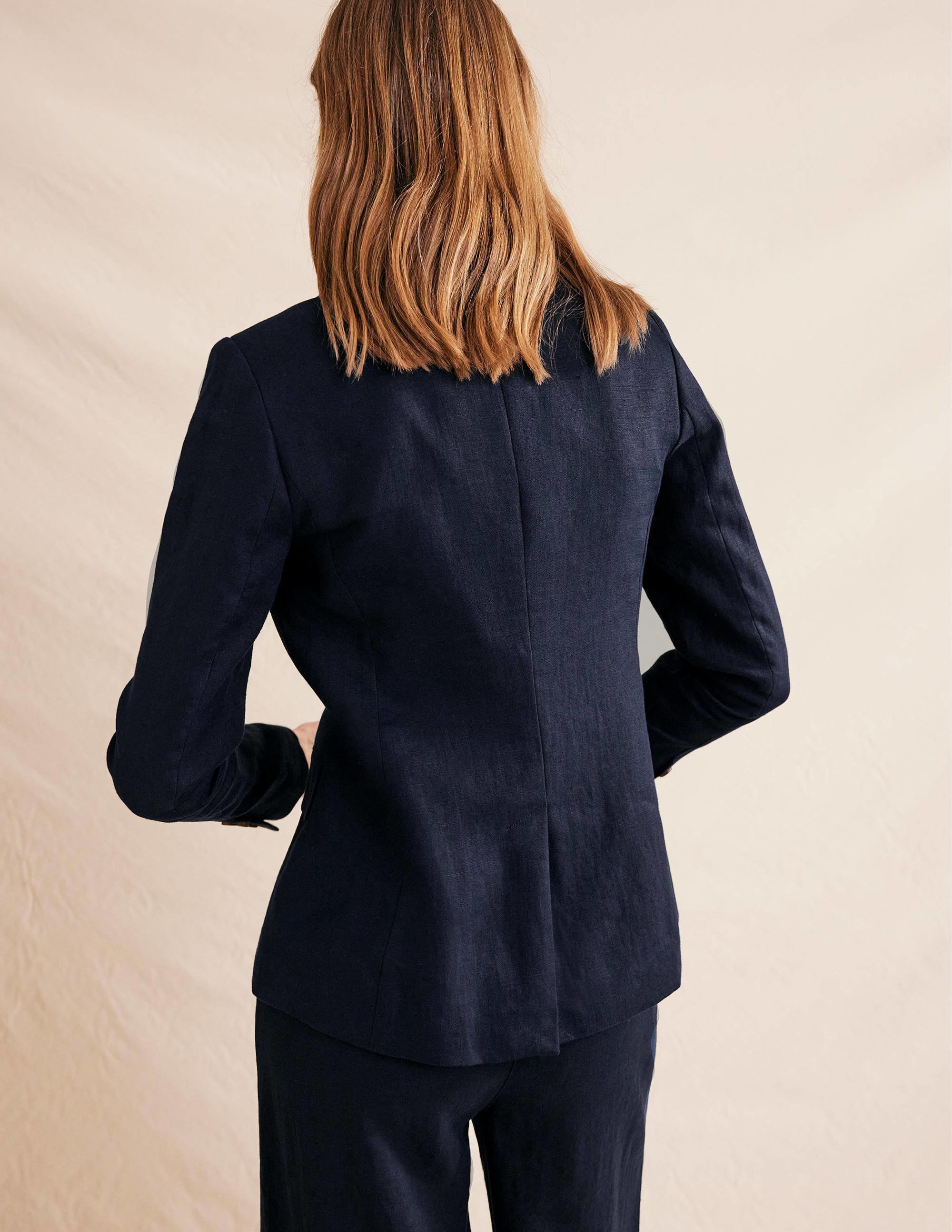 The Cambridge Linen Blazer-Navy - Image 3