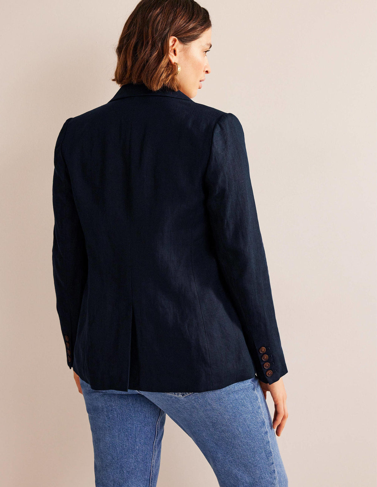 The Cambridge Linen Blazer-Navy - Image 6