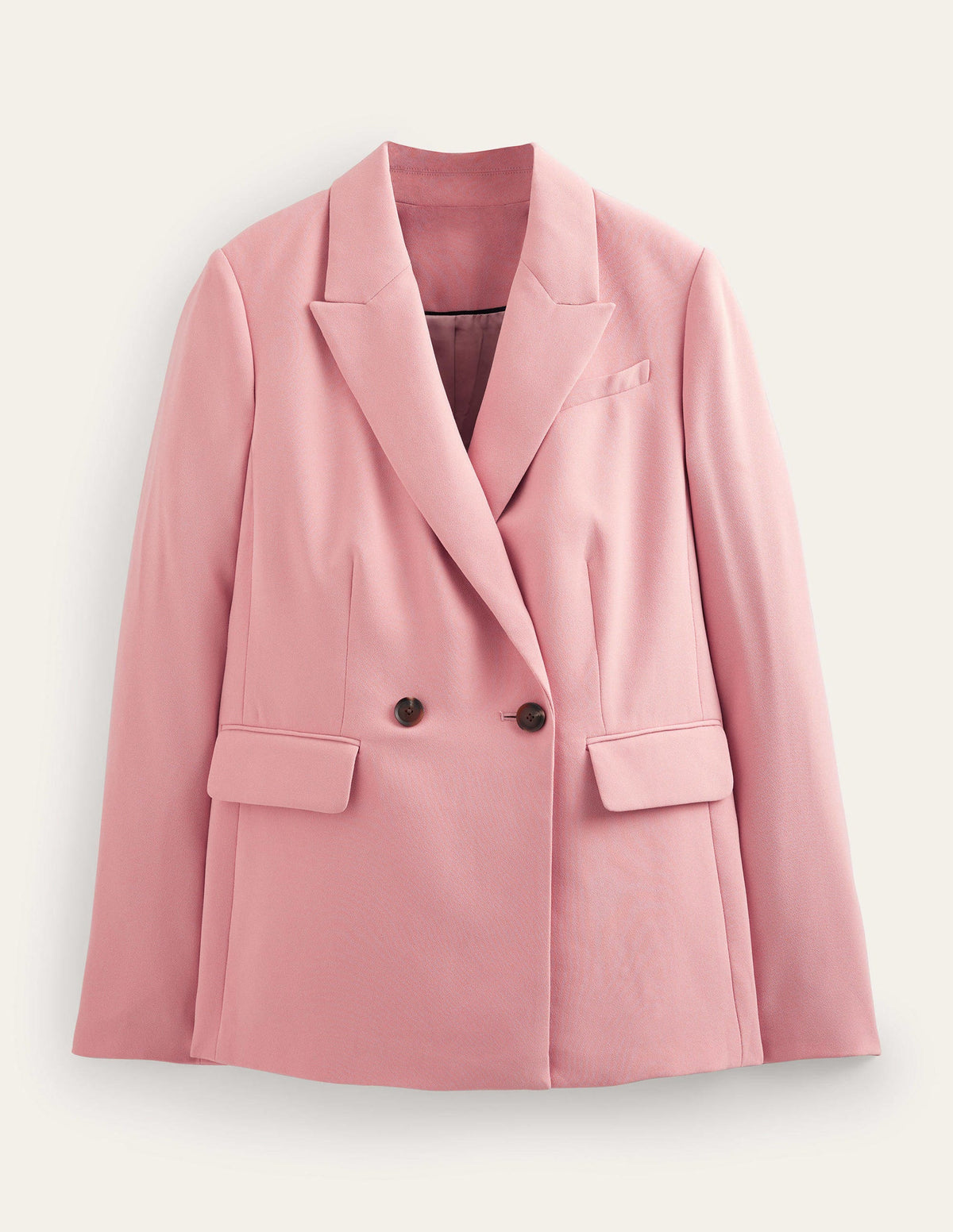 Double Breasted Crepe Blazer-Rose Pink - Image 8
