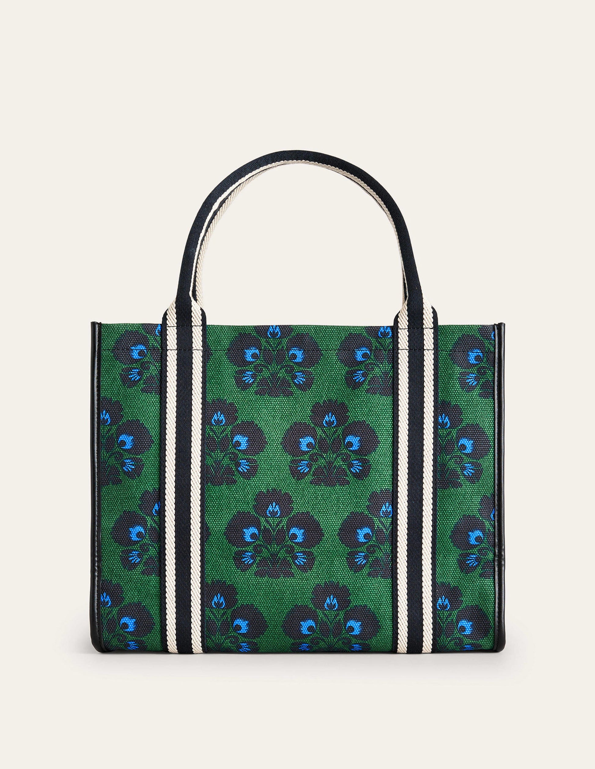 Tilda Canvas Tote Bag-Amazon Green, Carnation Stamp-2