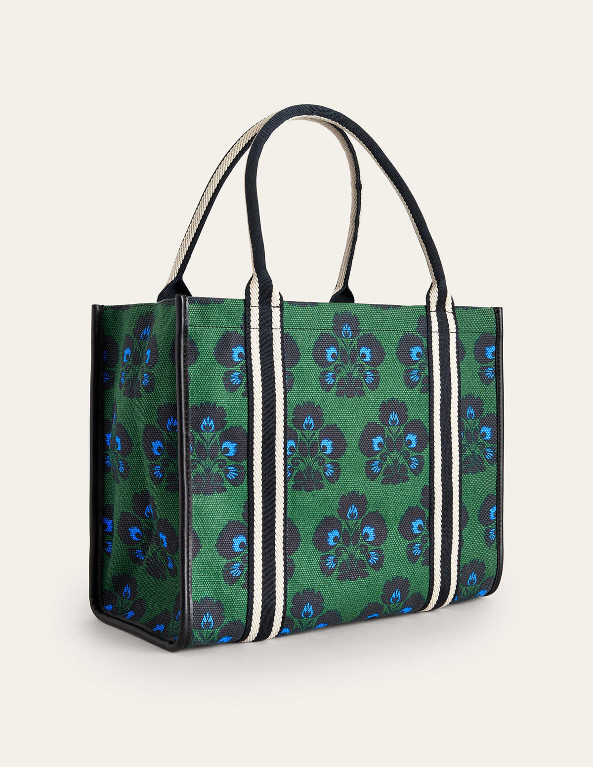 Tilda Canvas Tote Bag-Amazon Green, Carnation Stamp-3