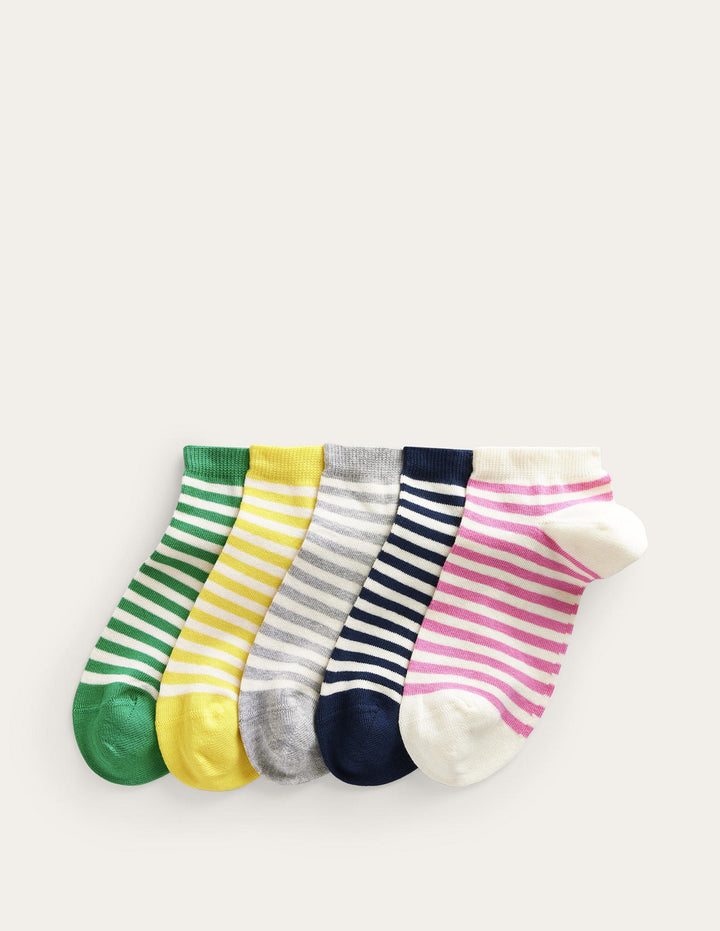 5 Pack Trainer Socks-Breton Stripe