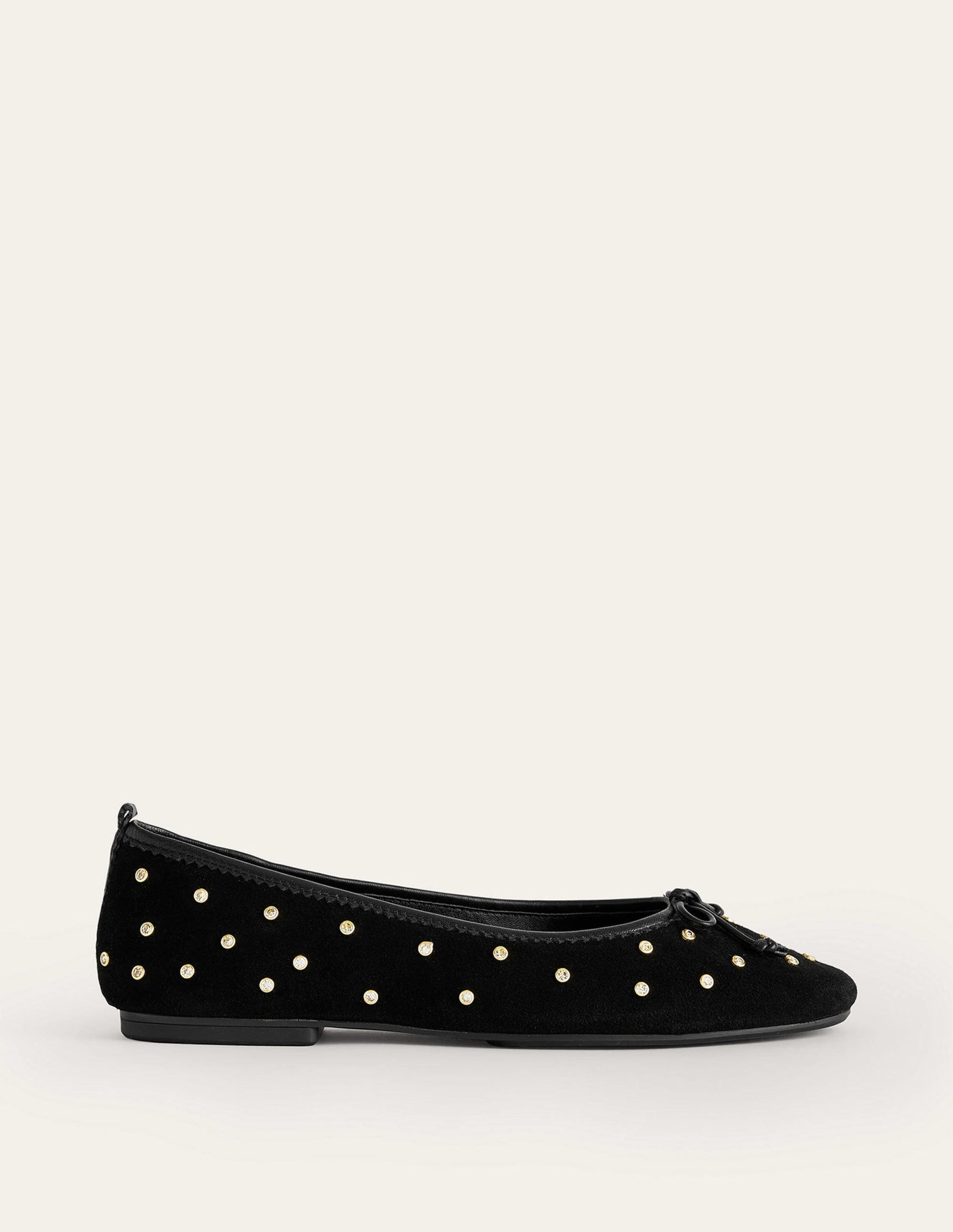 Kitty Flexi Sole Ballet Pumps-Crystal Black Suede-2