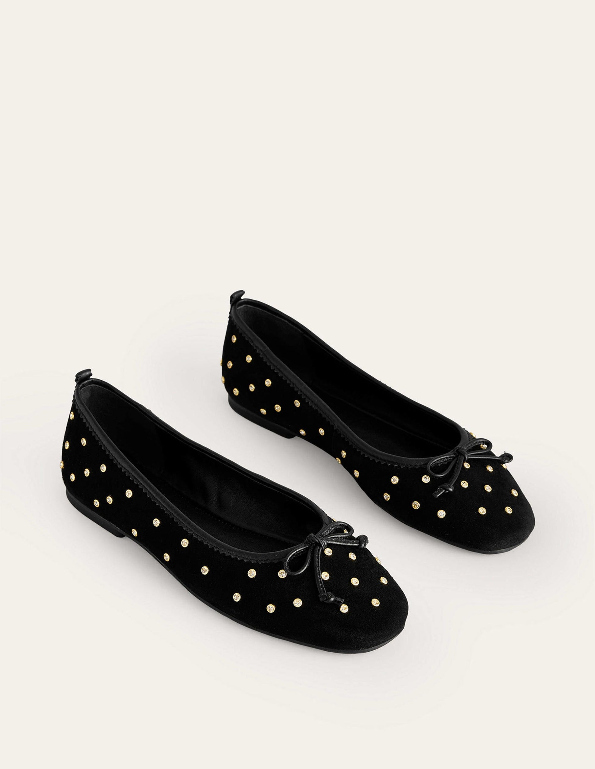 Kitty Flexi Sole Ballet Pumps-Crystal Black Suede-3