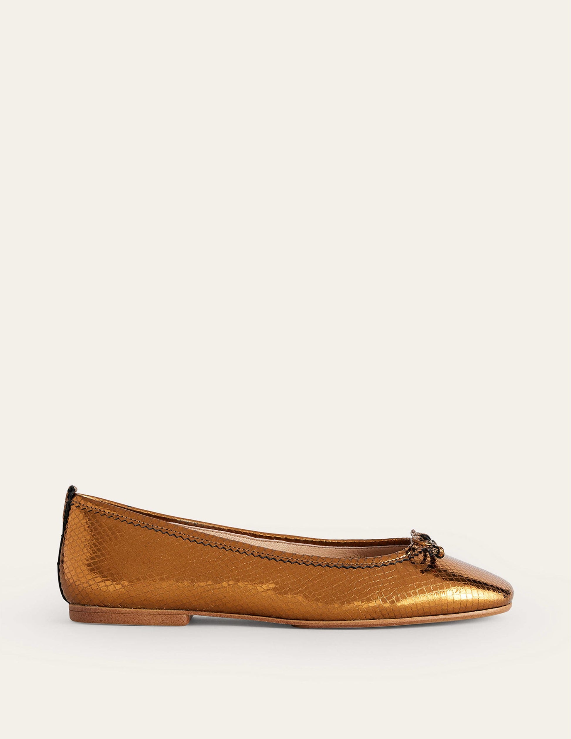 Kitty Flexi Sole Ballet Pumps-Bronze Metallic Snake-2