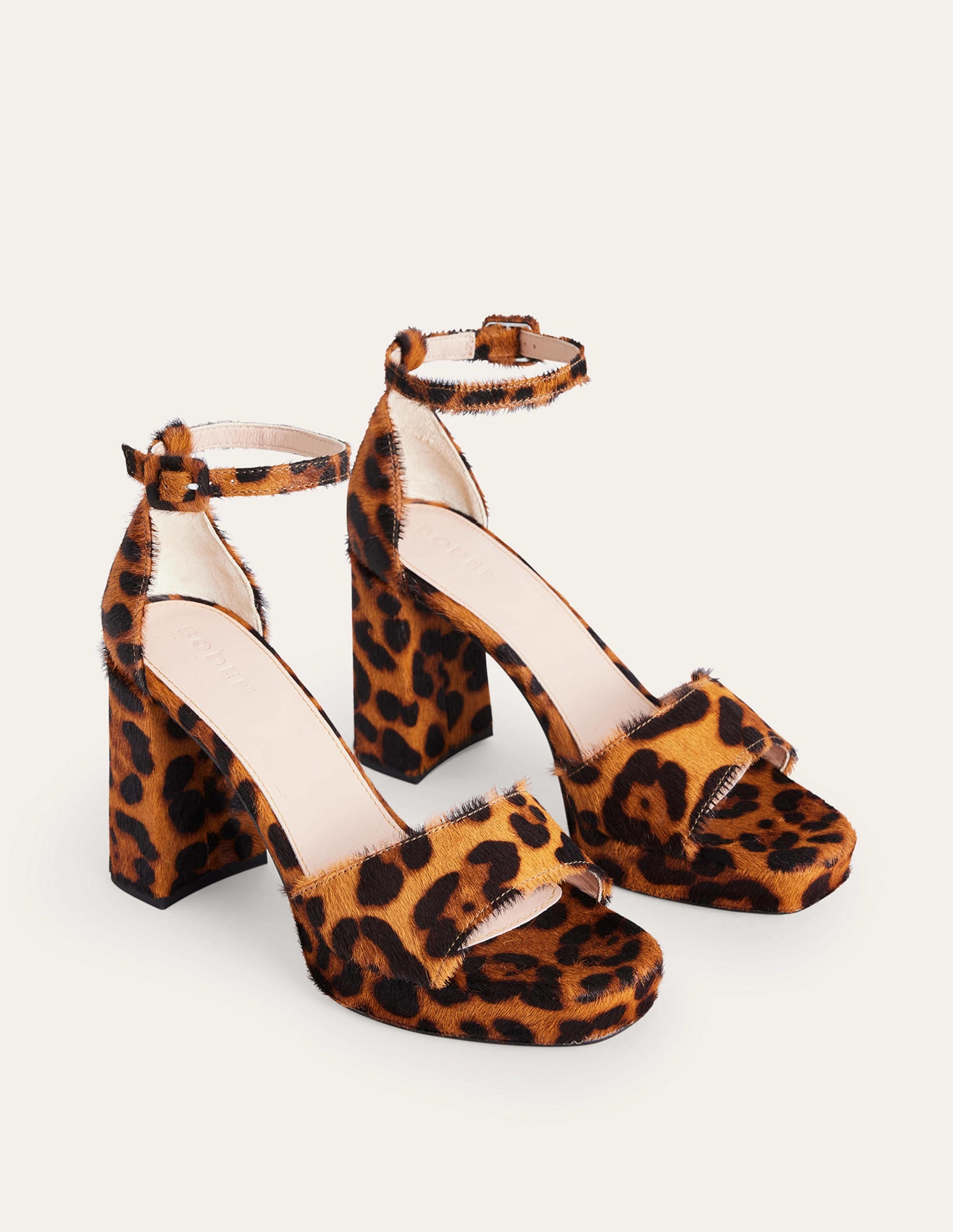 Heeled Platform Sandals-Classic Leopard Pony Hair - Image 3