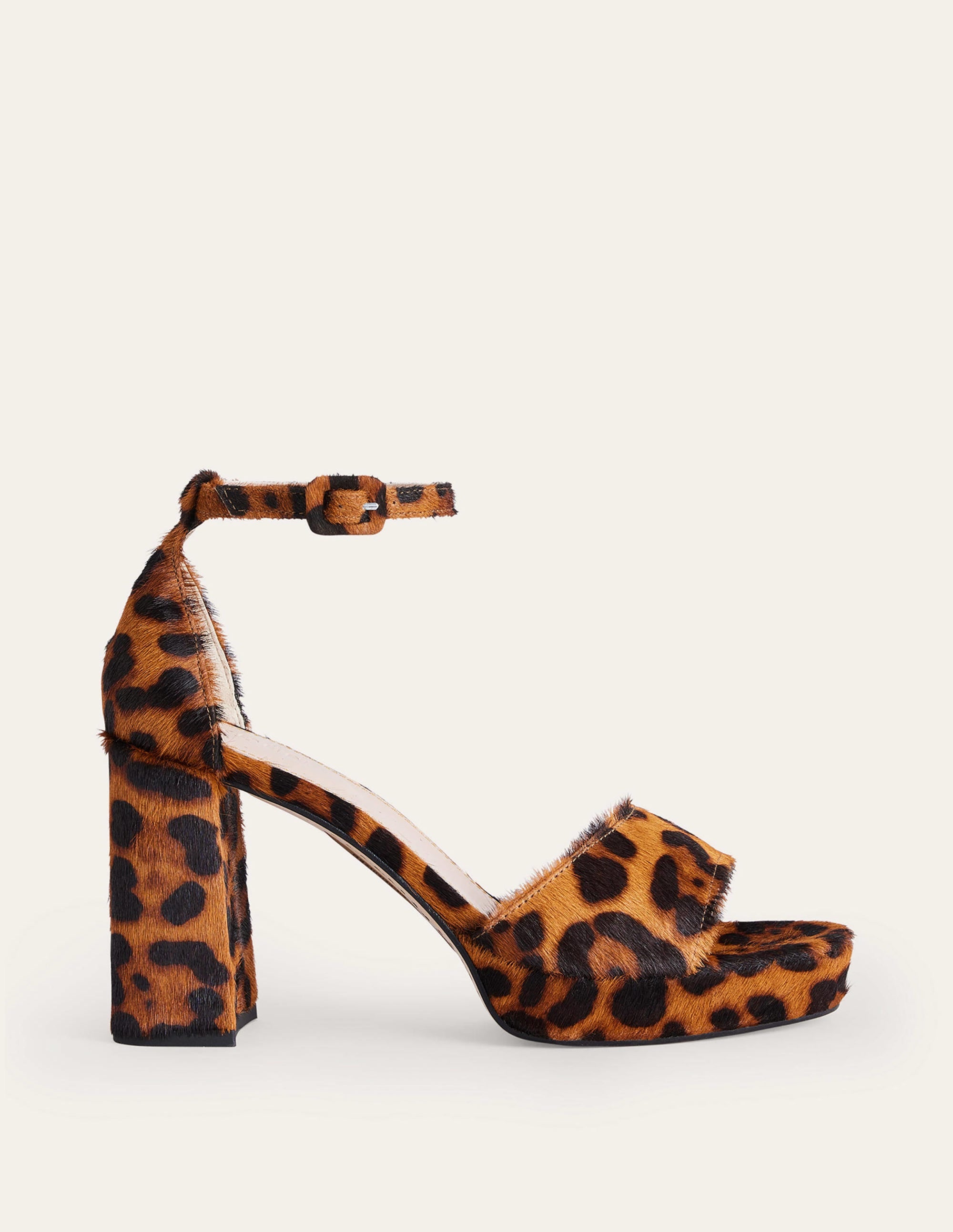 Heeled Platform Sandals-Classic Leopard Pony Hair - Image 2