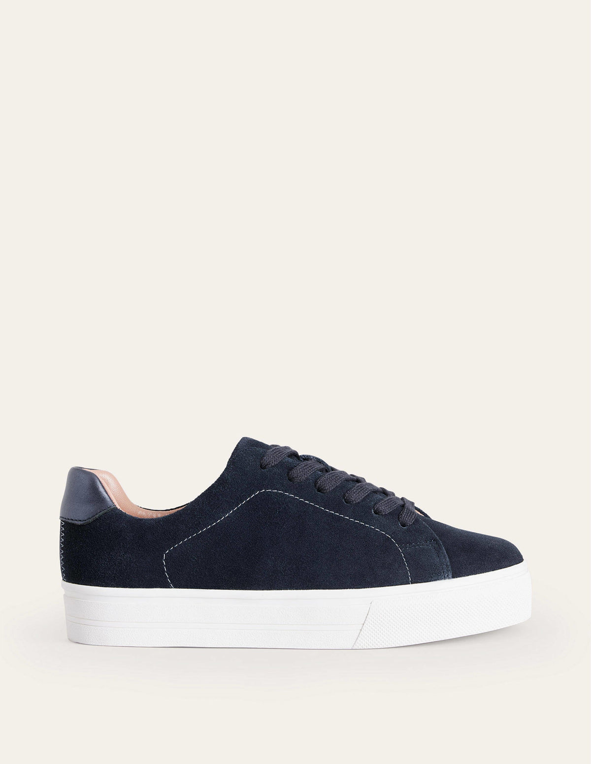 Flatform Trainers-Navy Suede-2