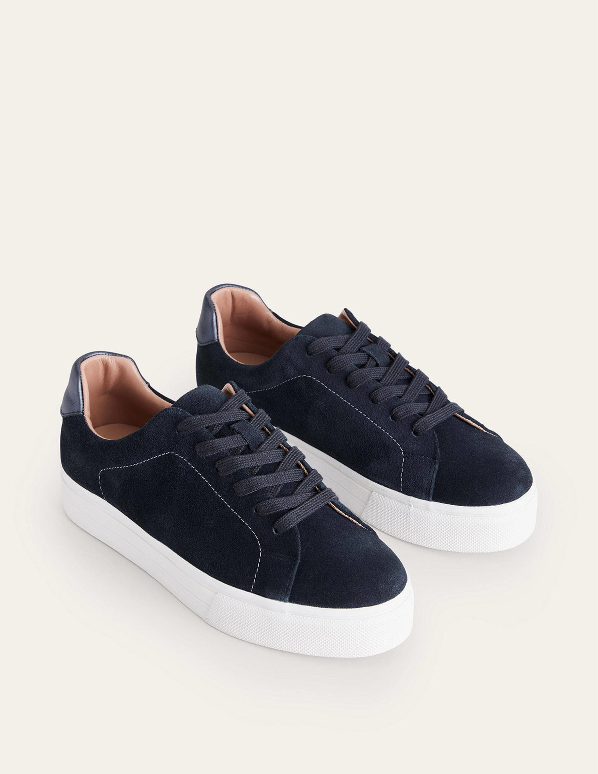 Flatform Trainers-Navy Suede-3