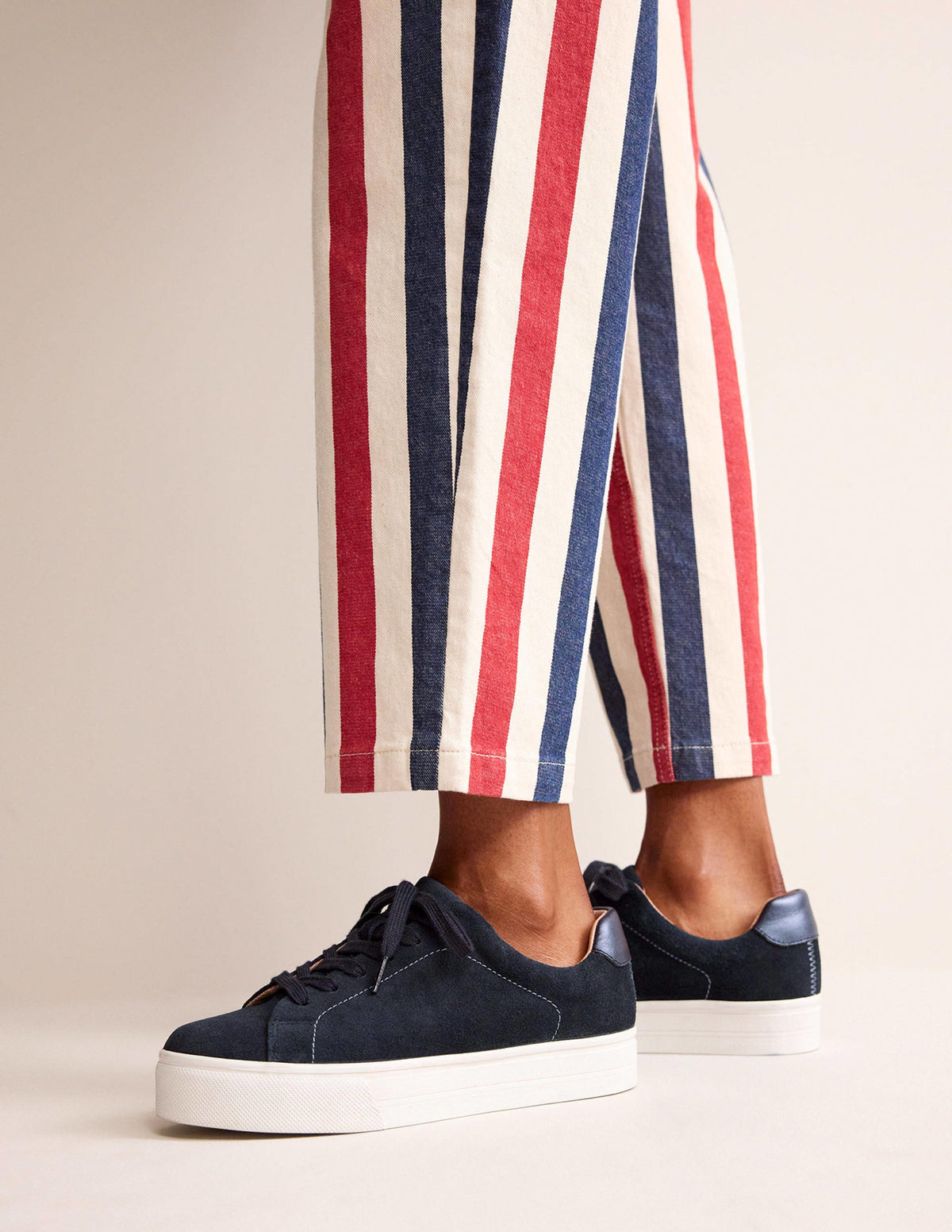 Flatform Trainers-Navy Suede-1