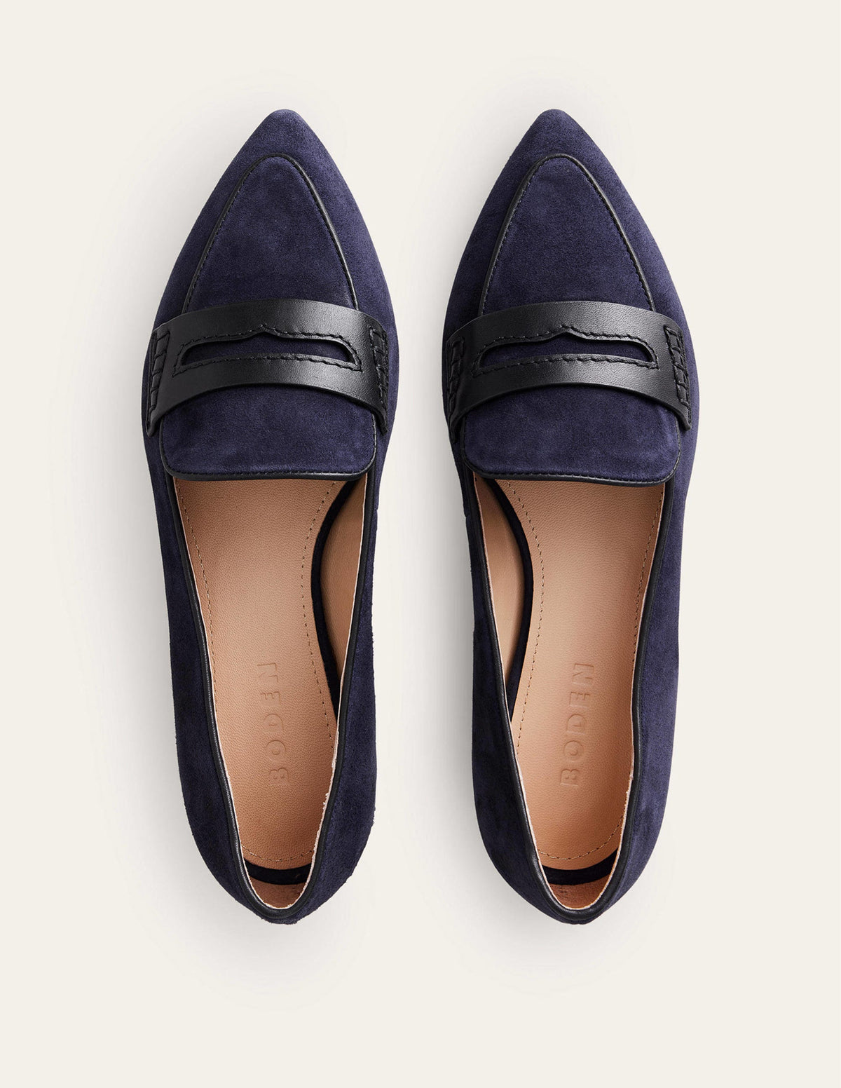 Pointed Loafers-Navy Suede-5