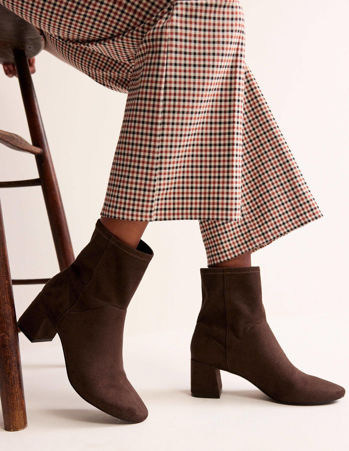 Cara Stretch Ankle Boots-Chocolate - Image 1