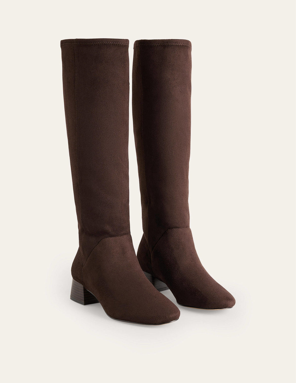 Cara Flat Stretch Knee Boots-Mahogany - Image 3