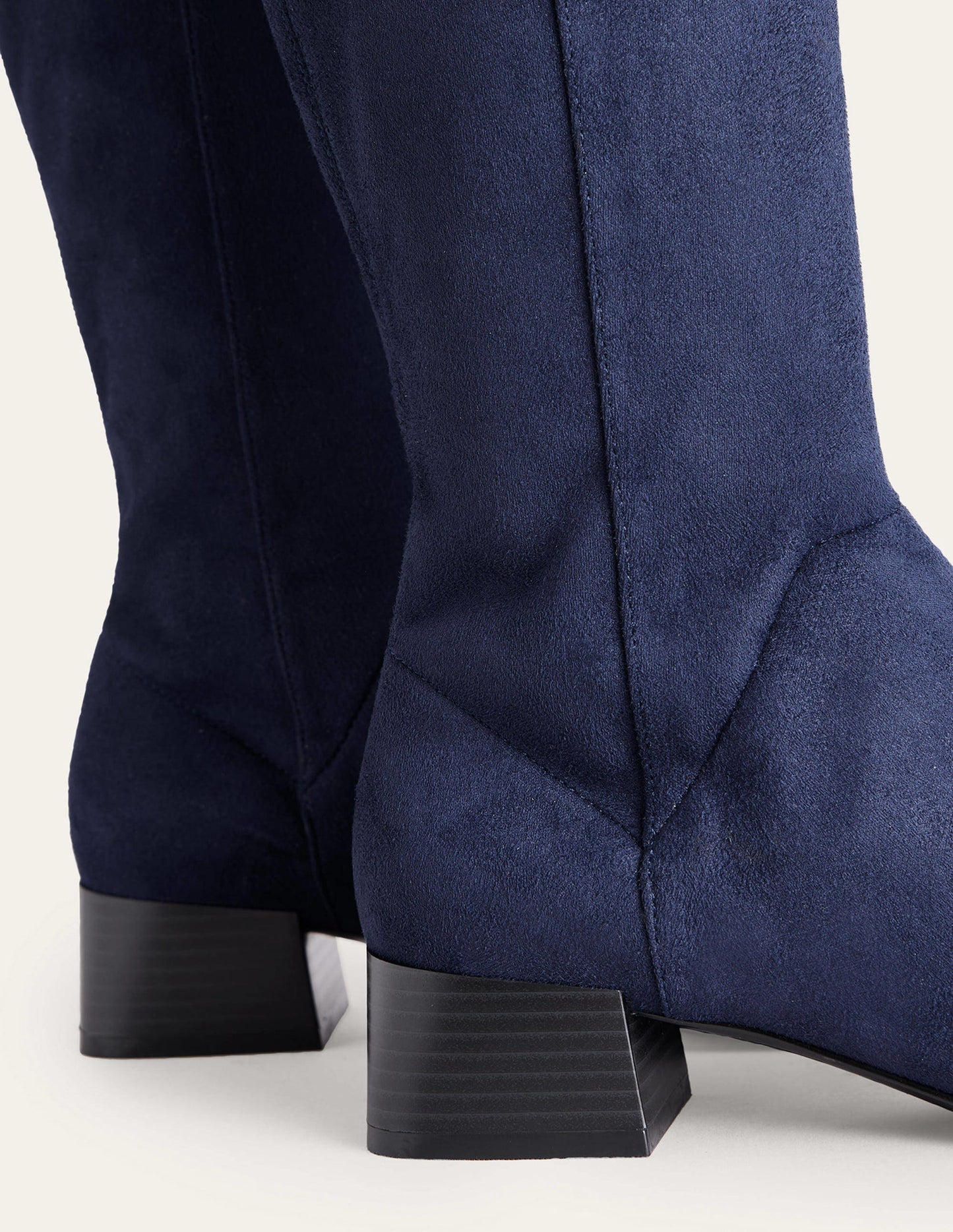 Cara Flat Stretch Knee Boots-Navy