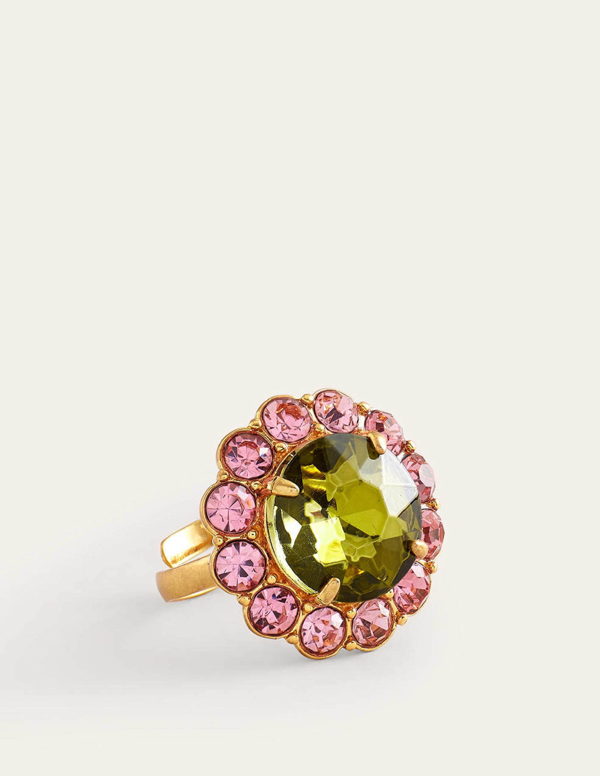 Embellished Flower Ring-Green - Image 2