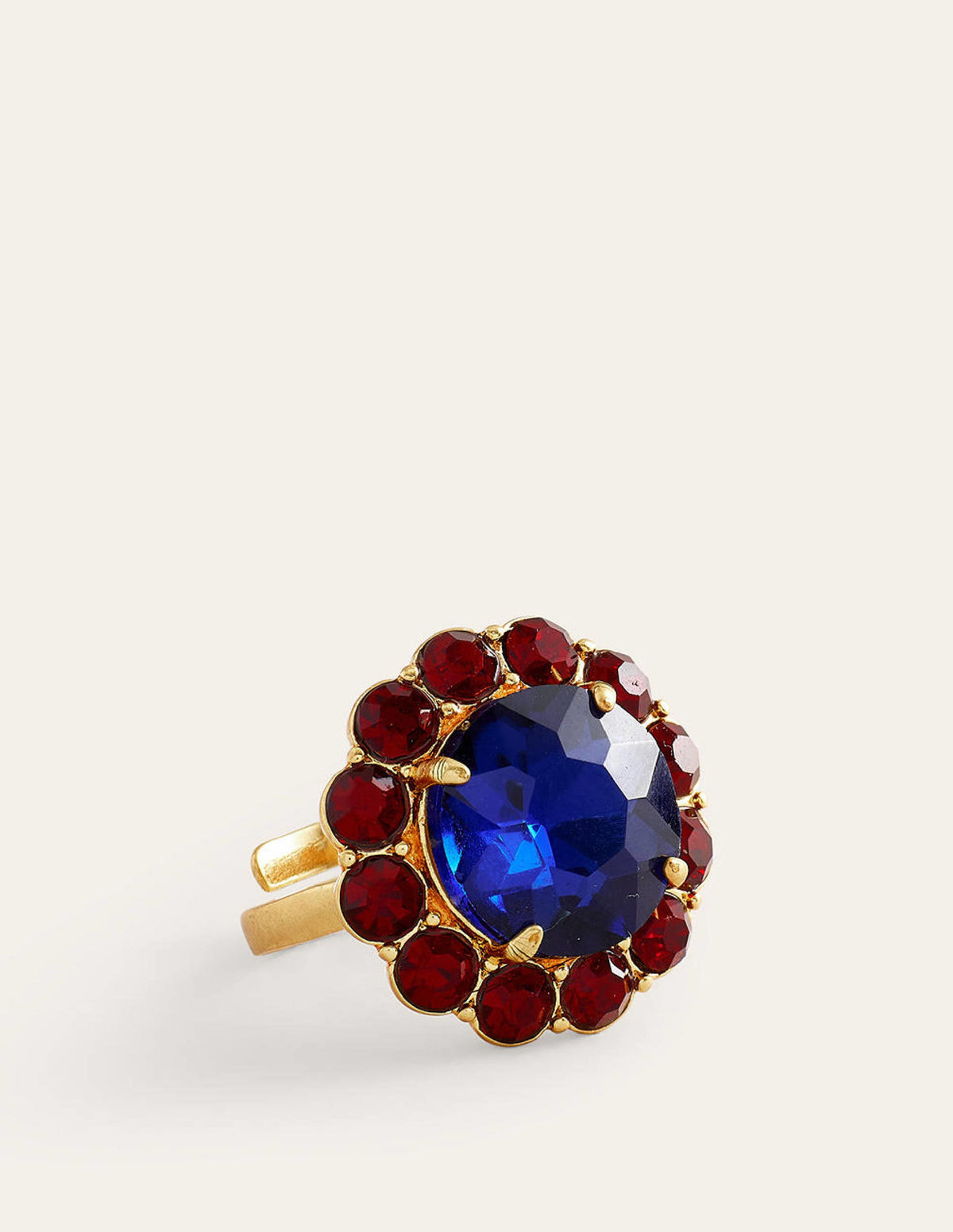 Embellished Flower Ring-Red/Blue - Image 2