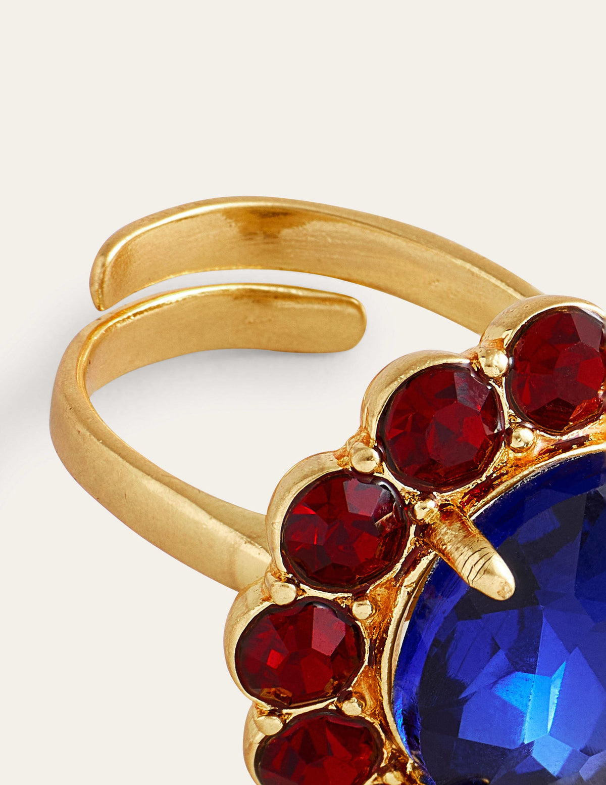 Embellished Flower Ring-Red/Blue-3
