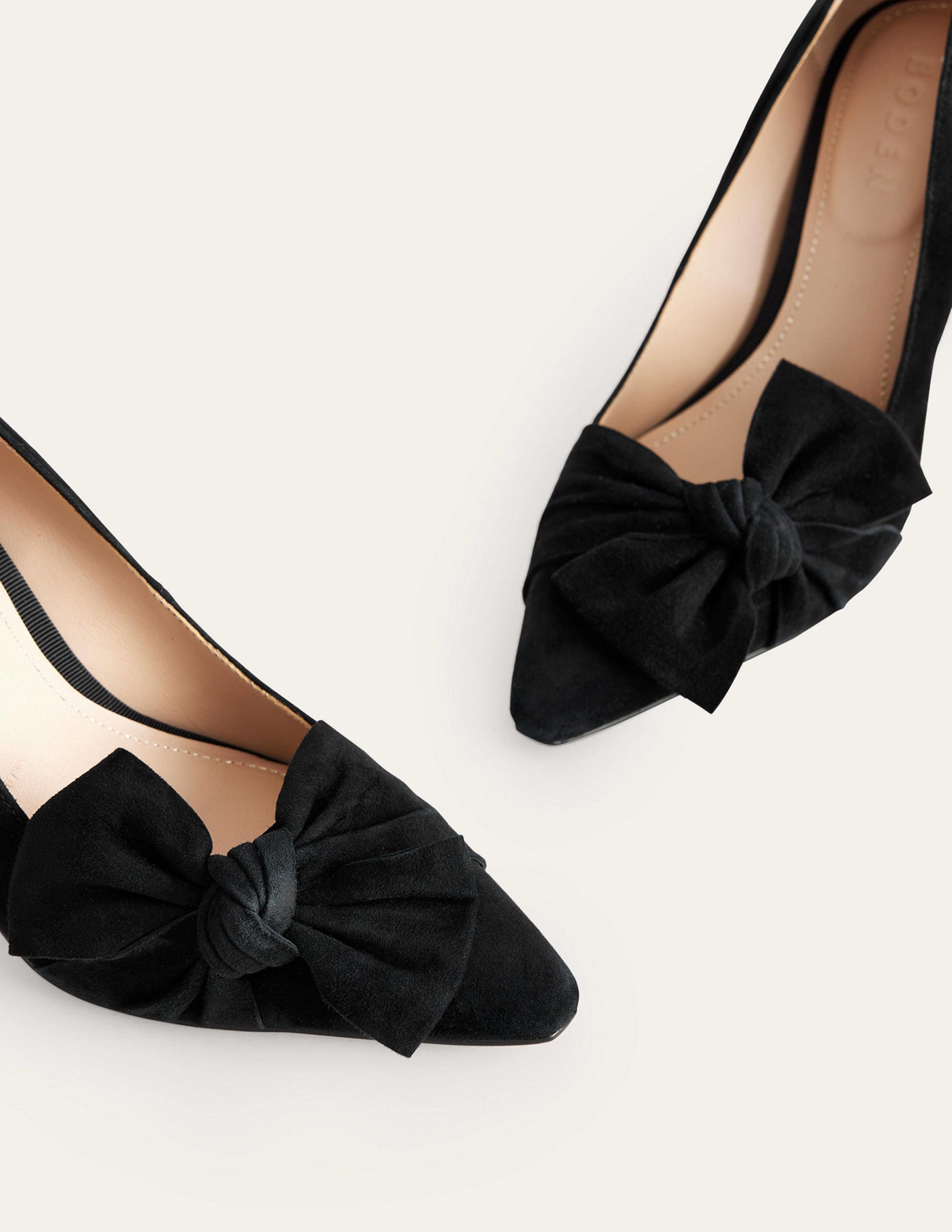 Suede-Bow Heeled Courts-Black Suede-3