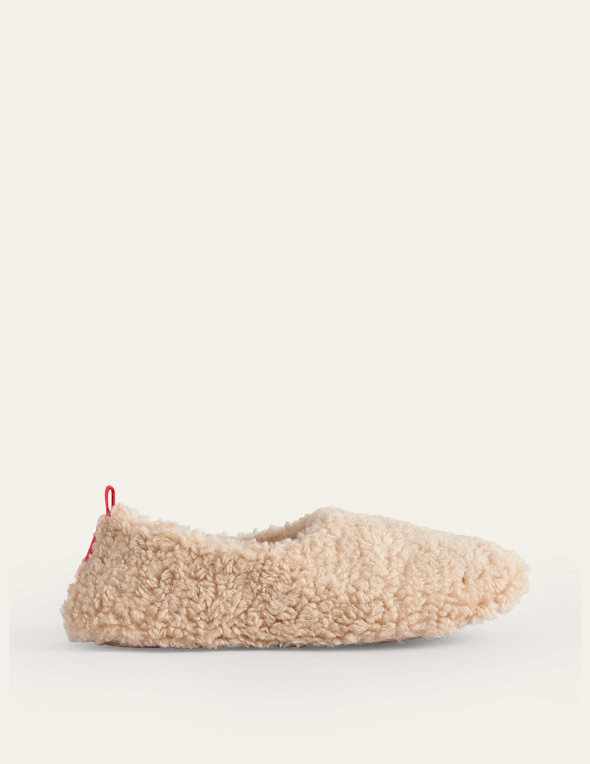 Borg Ballerina Slippers-Natural Borg - Image 1