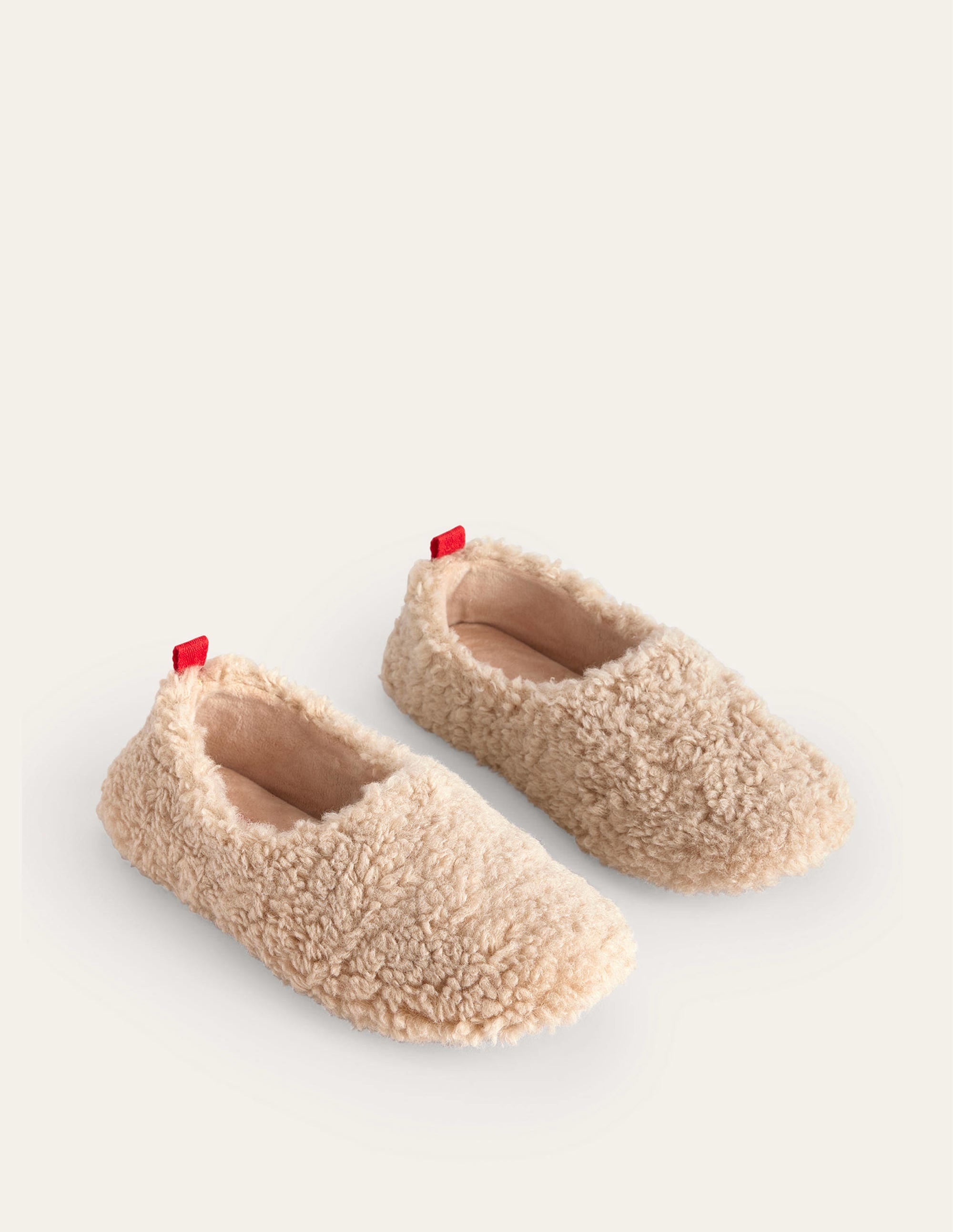 Borg Ballerina Slippers-Natural Borg - Image 2