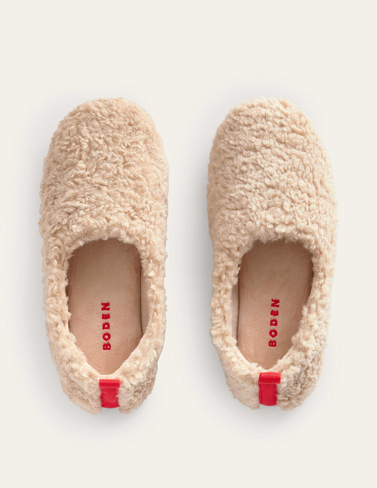 Borg Ballerina Slippers-Natural Borg - Image 4