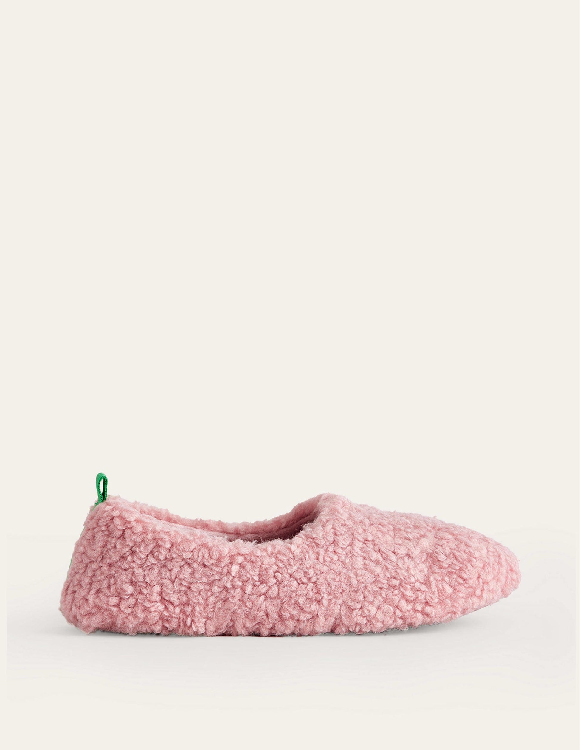 Borg Ballerina Slippers-Pink-2