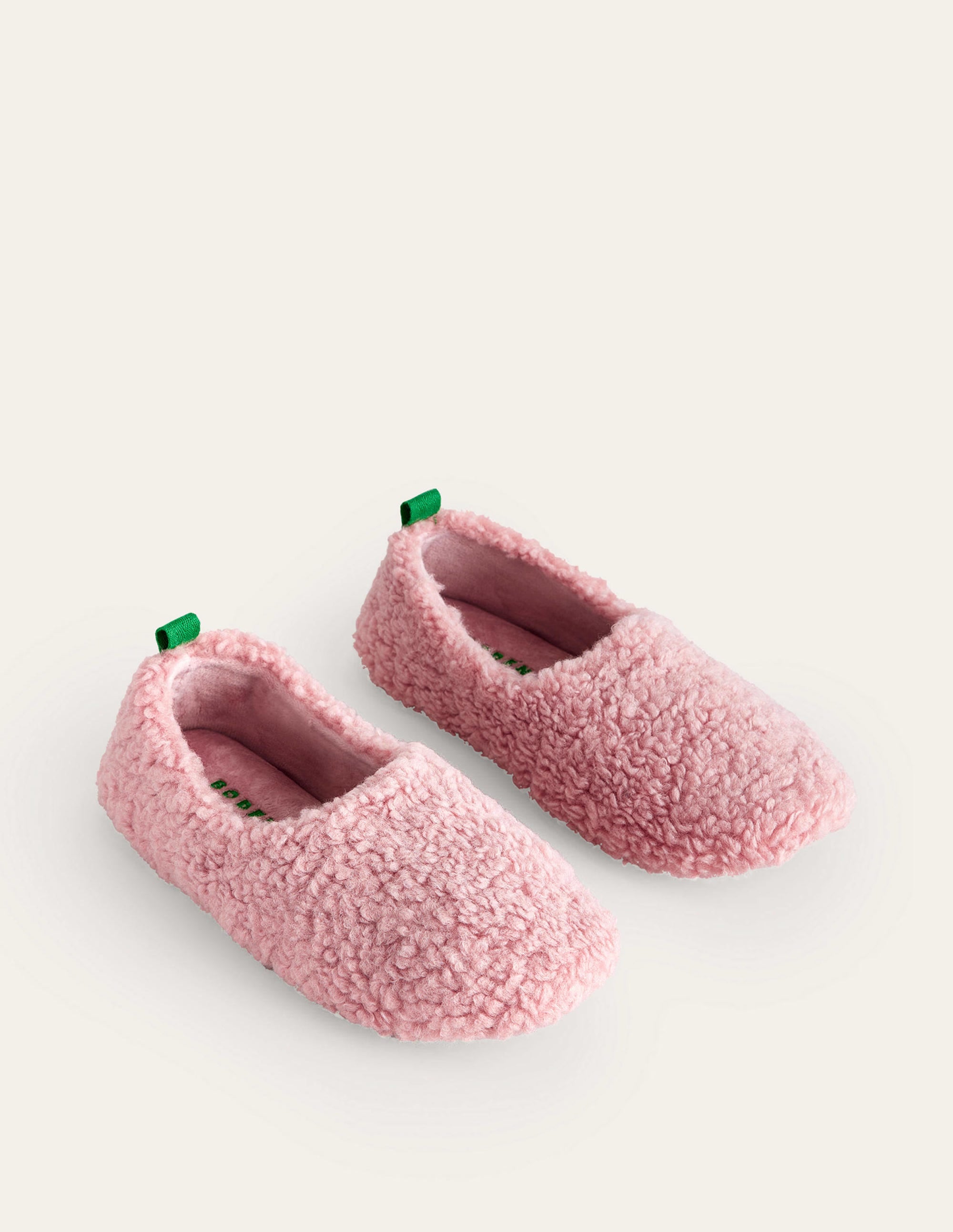 Borg Ballerina Slippers-Pink - Image 3