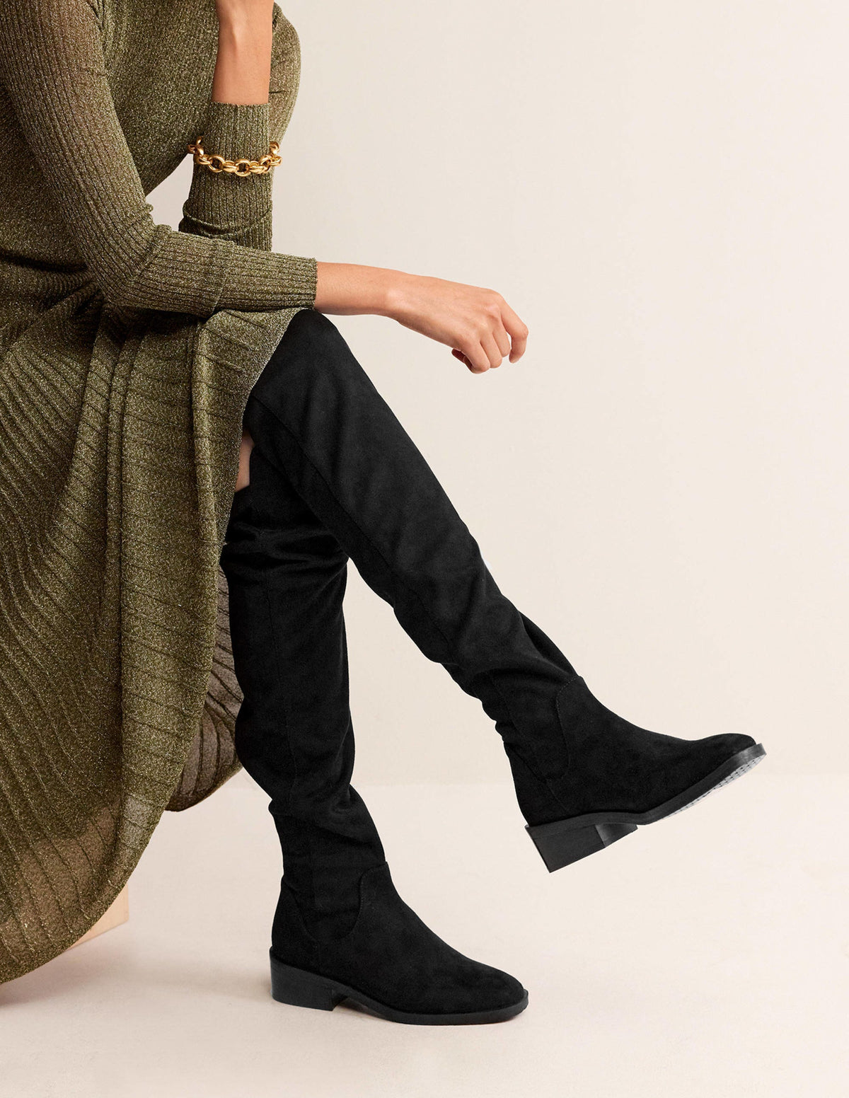 Over-The-Knee Stretch Boots-Black - Image 4