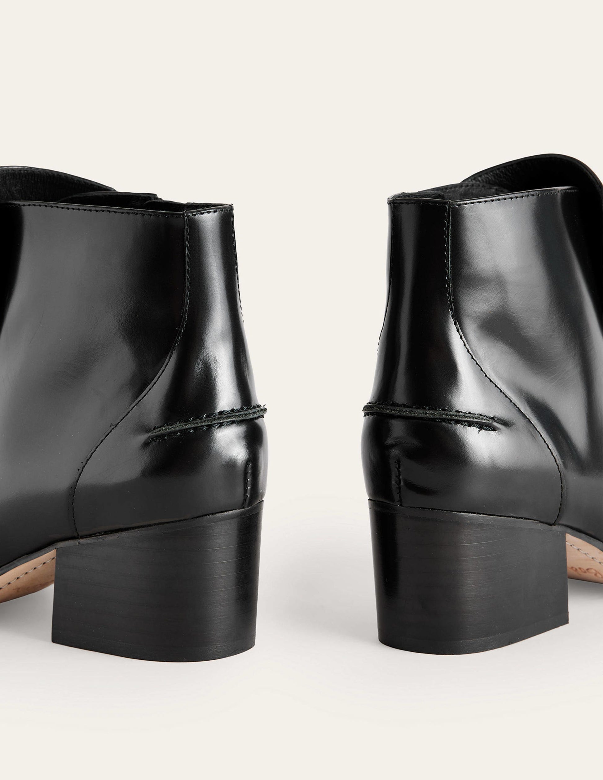 Snaffle-Trim Ankle Boots-Black Leather-4